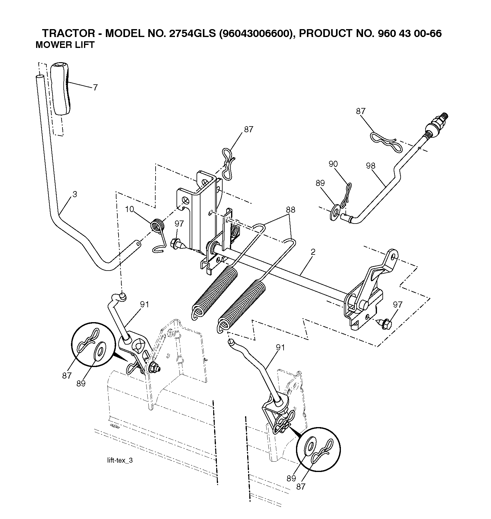 MOWER LIFT LEVER