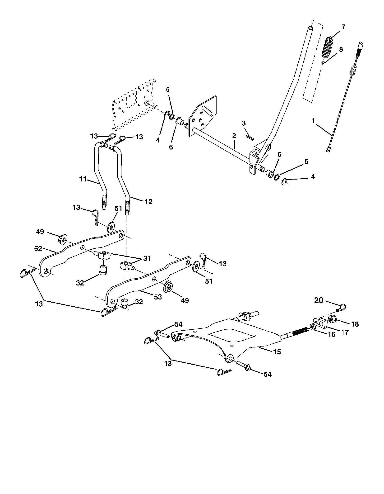 MOWER LIFT LEVER