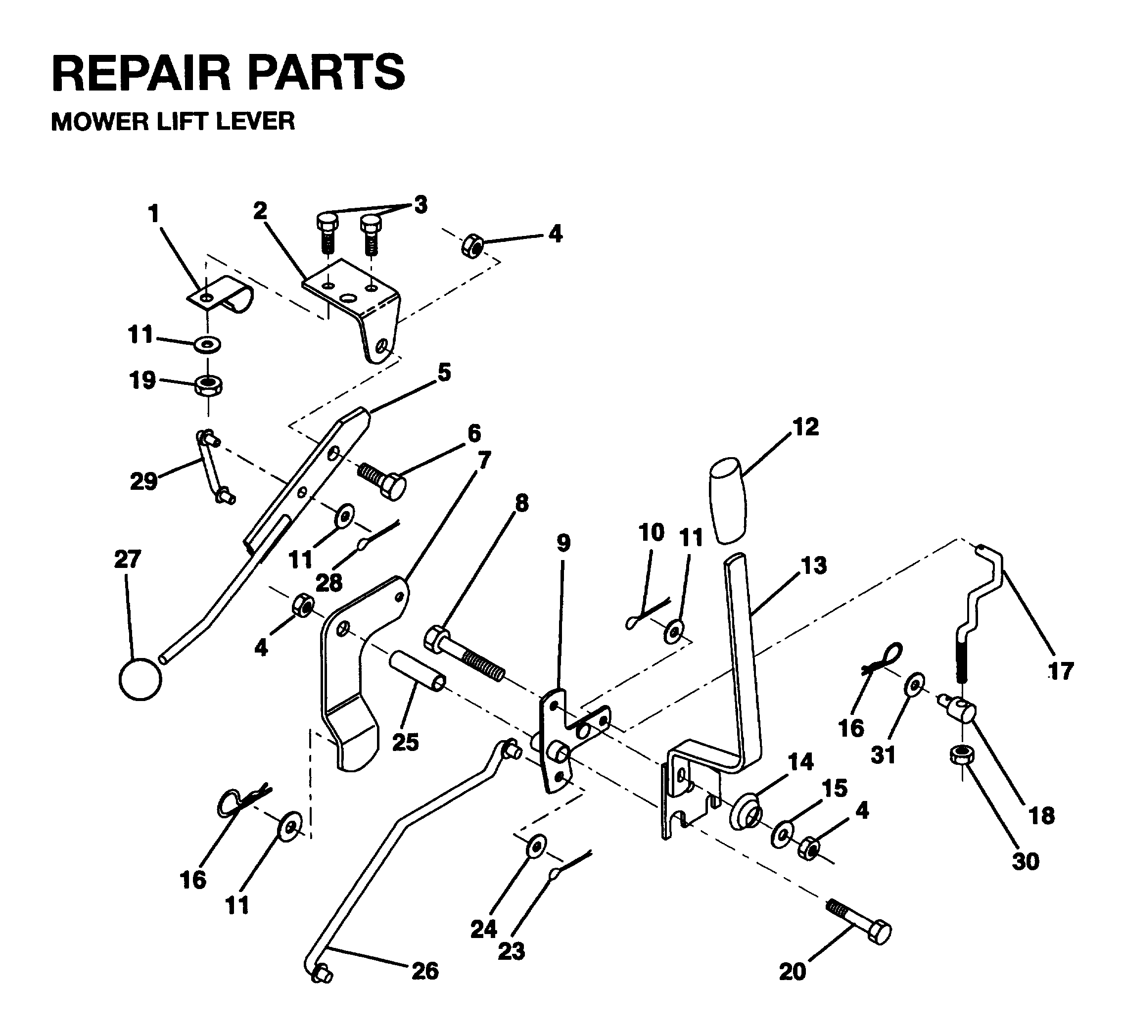 MOWER LIFT LEVER