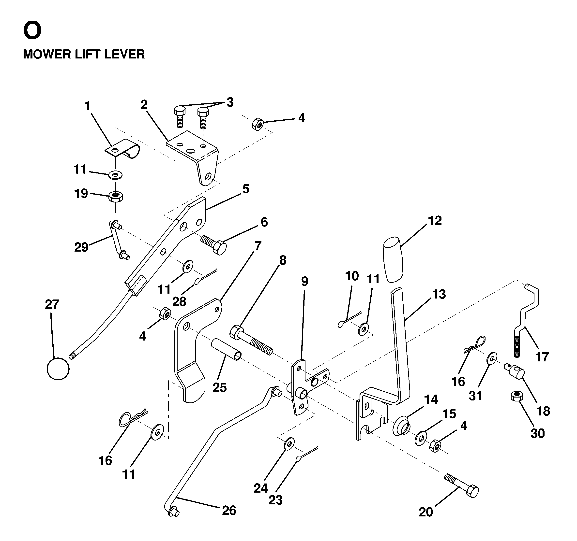 MOWER LIFT LEVER