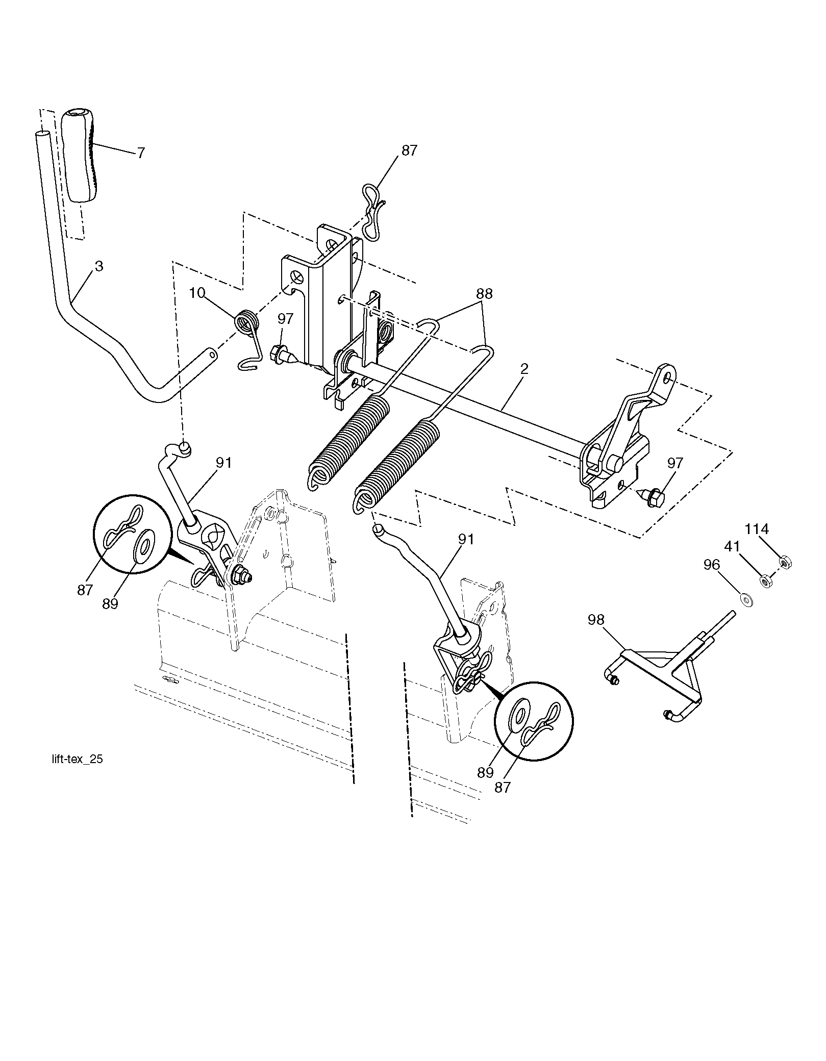 MOWER LIFT LEVER