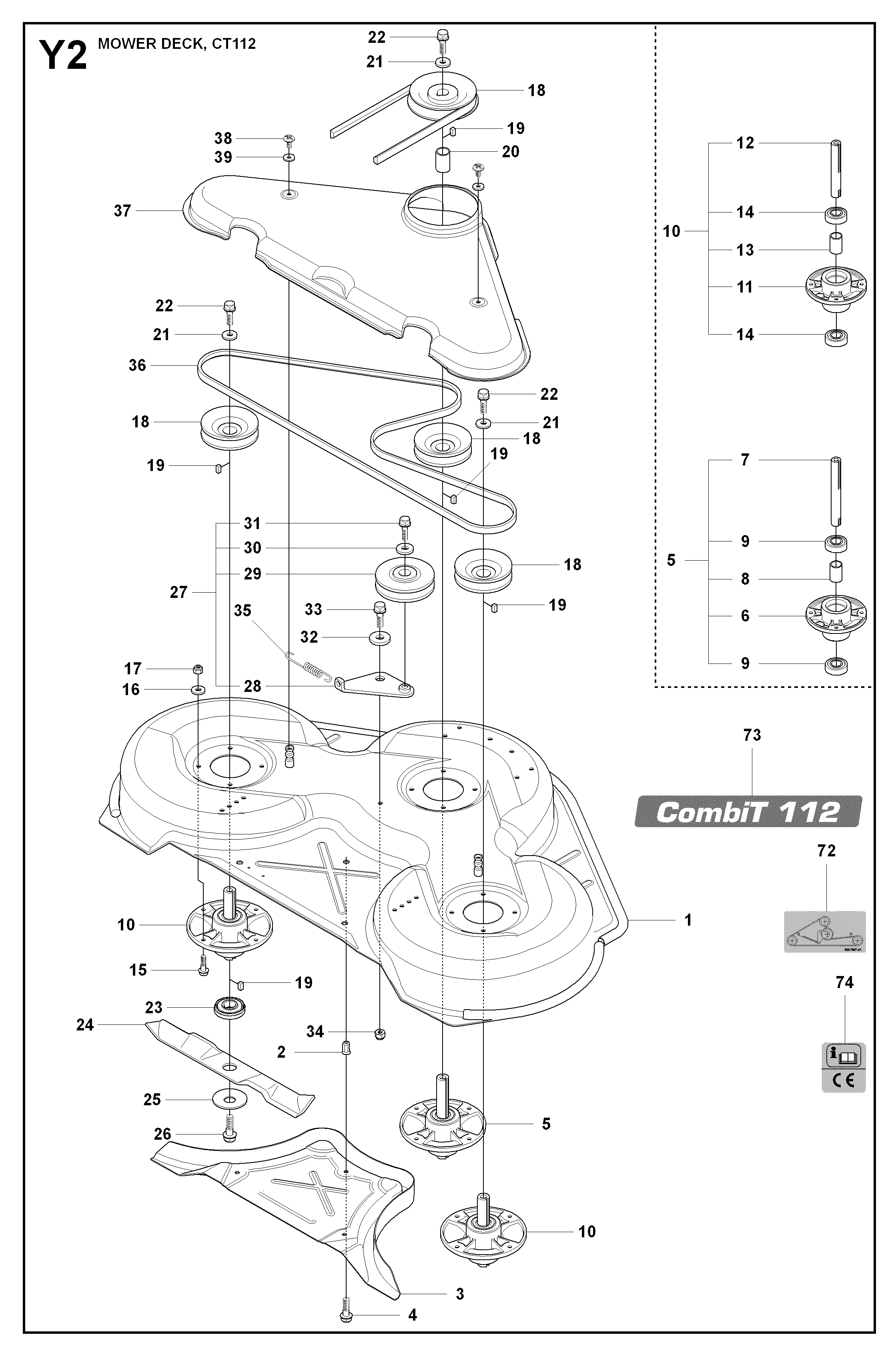 44"/112CM CUTTING DECK