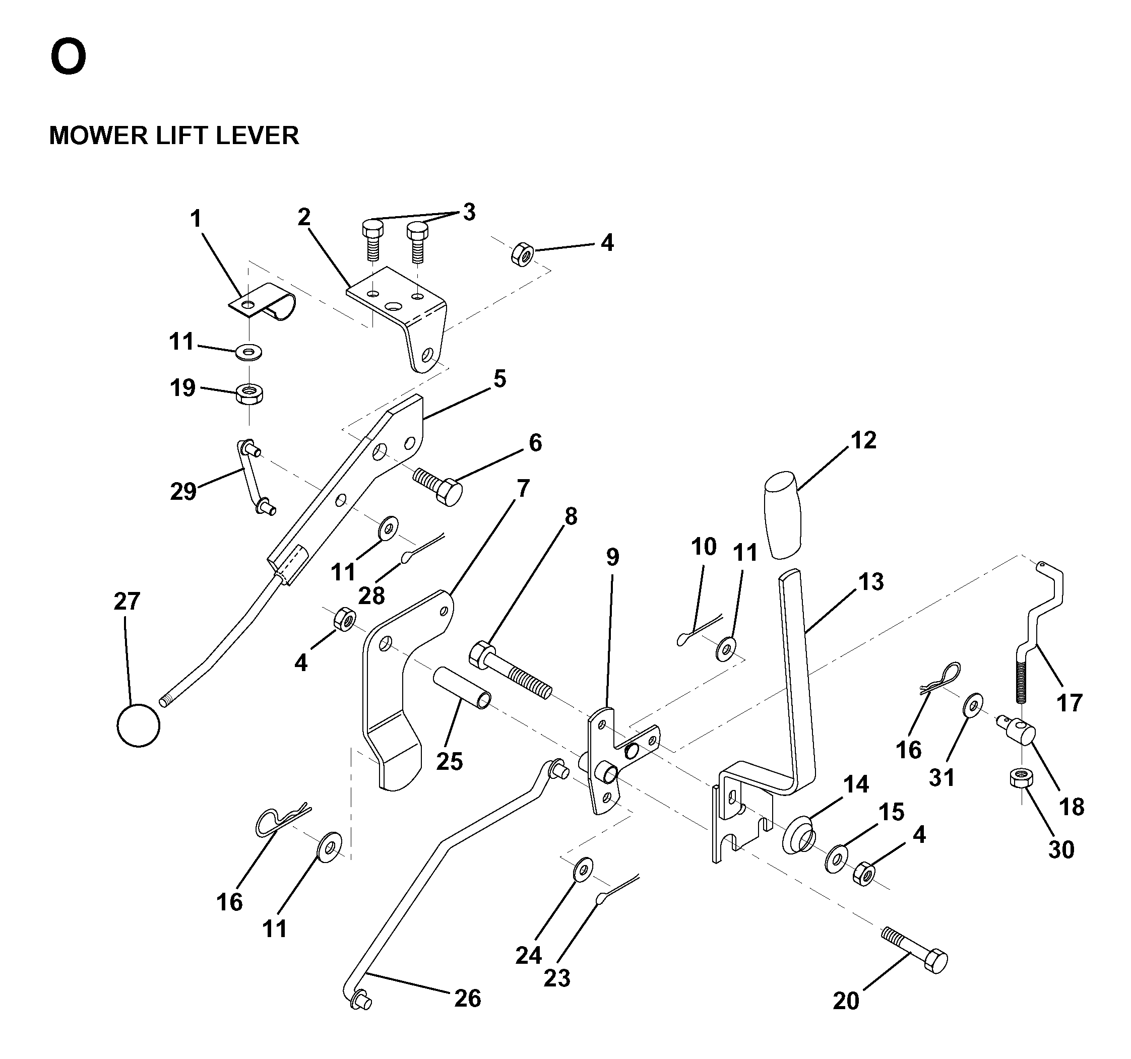 MOWER LIFT LEVER
