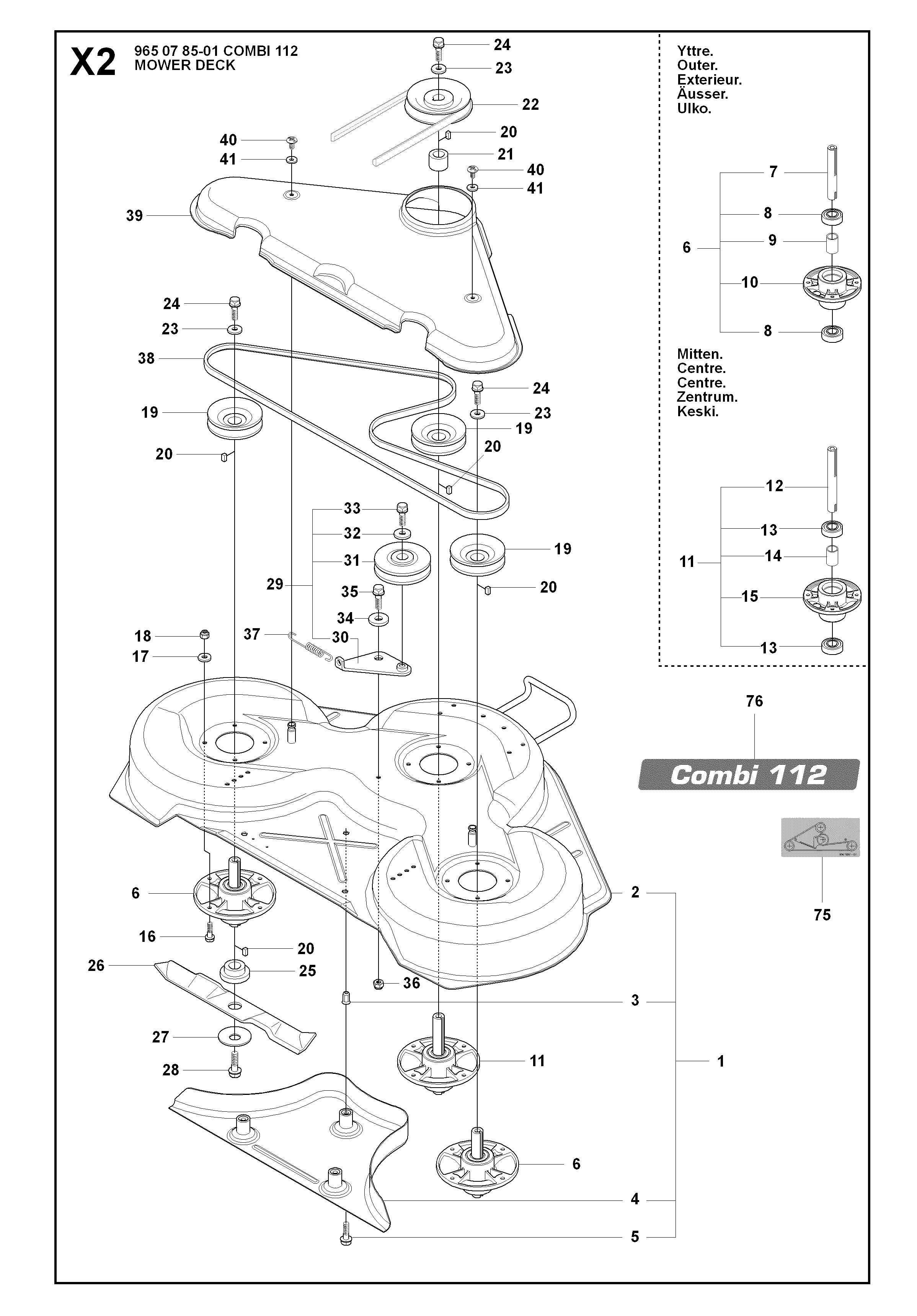 44"/112CM CUTTING DECK