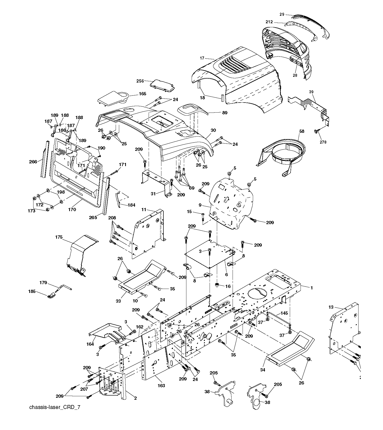 CHASSIS, ENGINE & PULLEYS