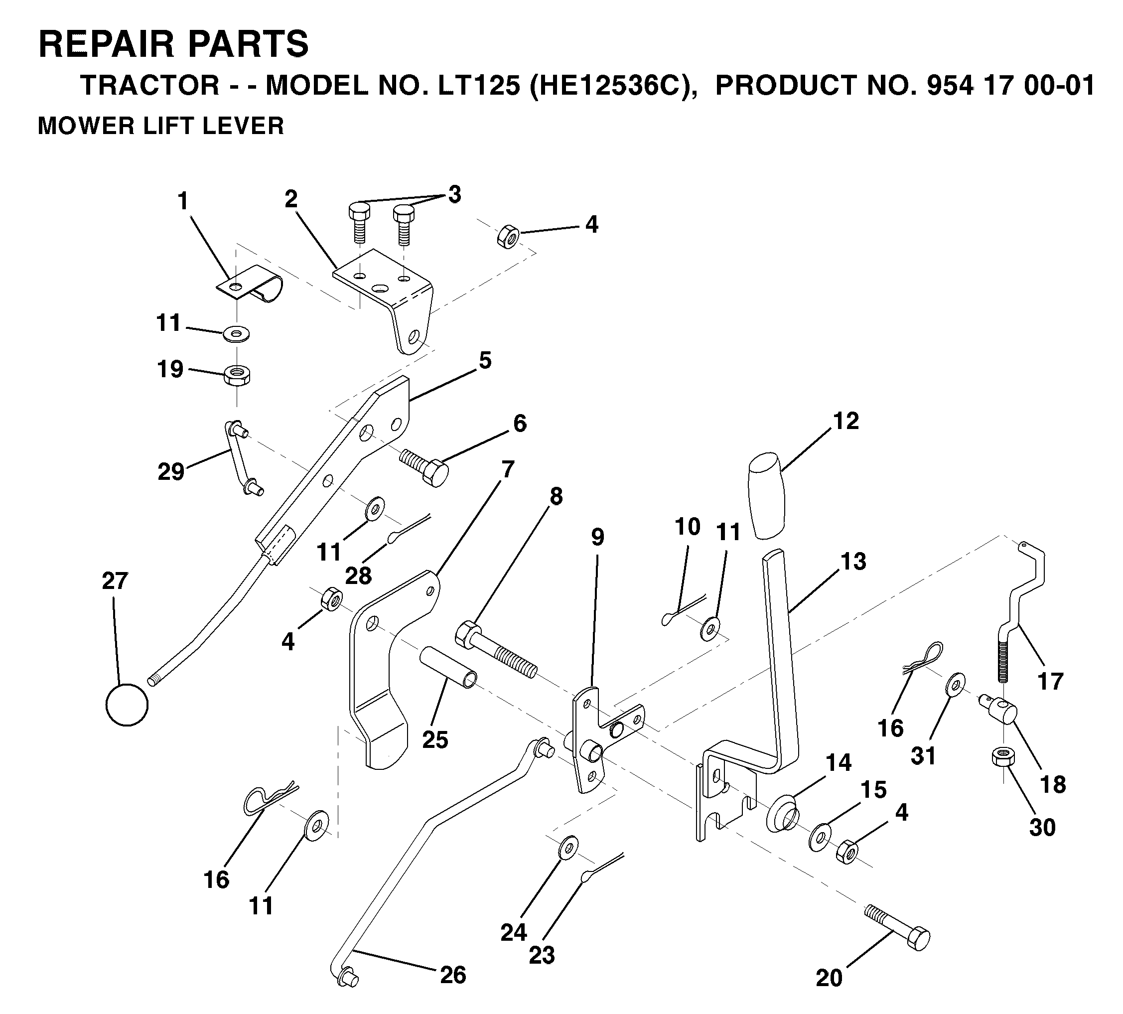 MOWER LIFT LEVER
