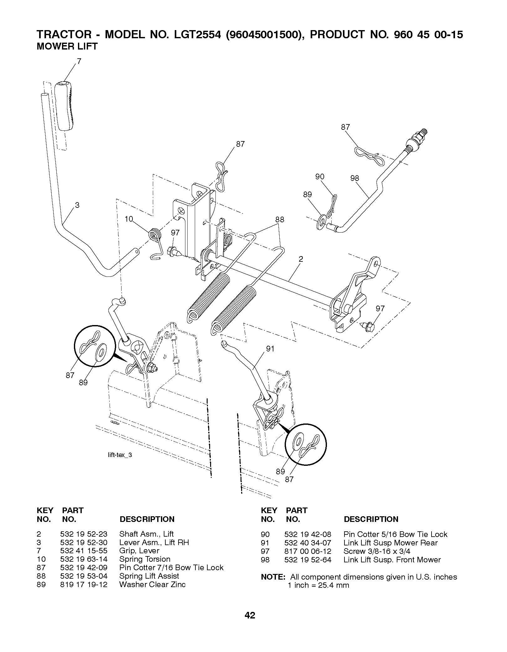 MOWER LIFT / DECK LIFT