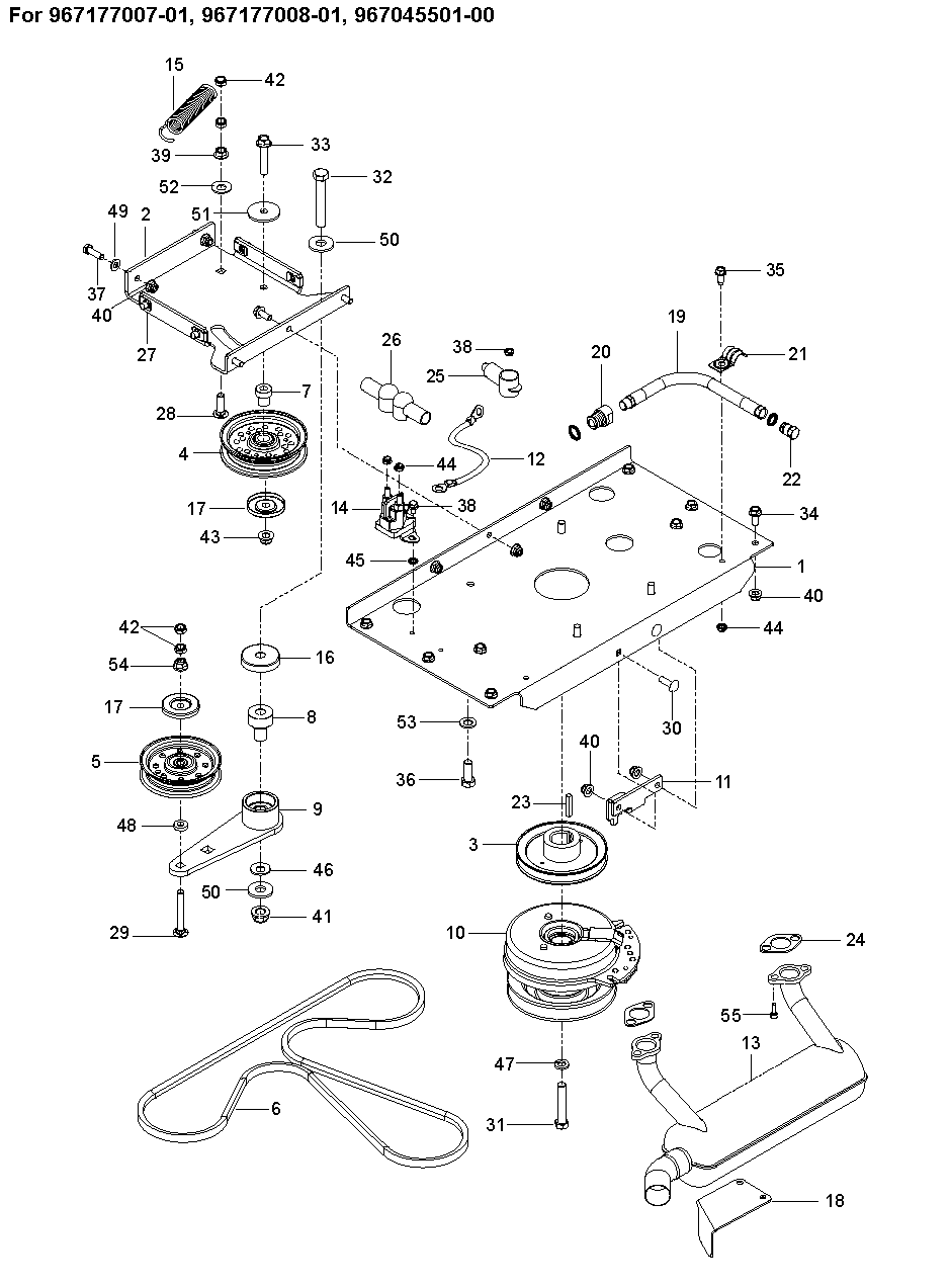 ENGINE MOUNTING, GUARDS & MUFFLER
