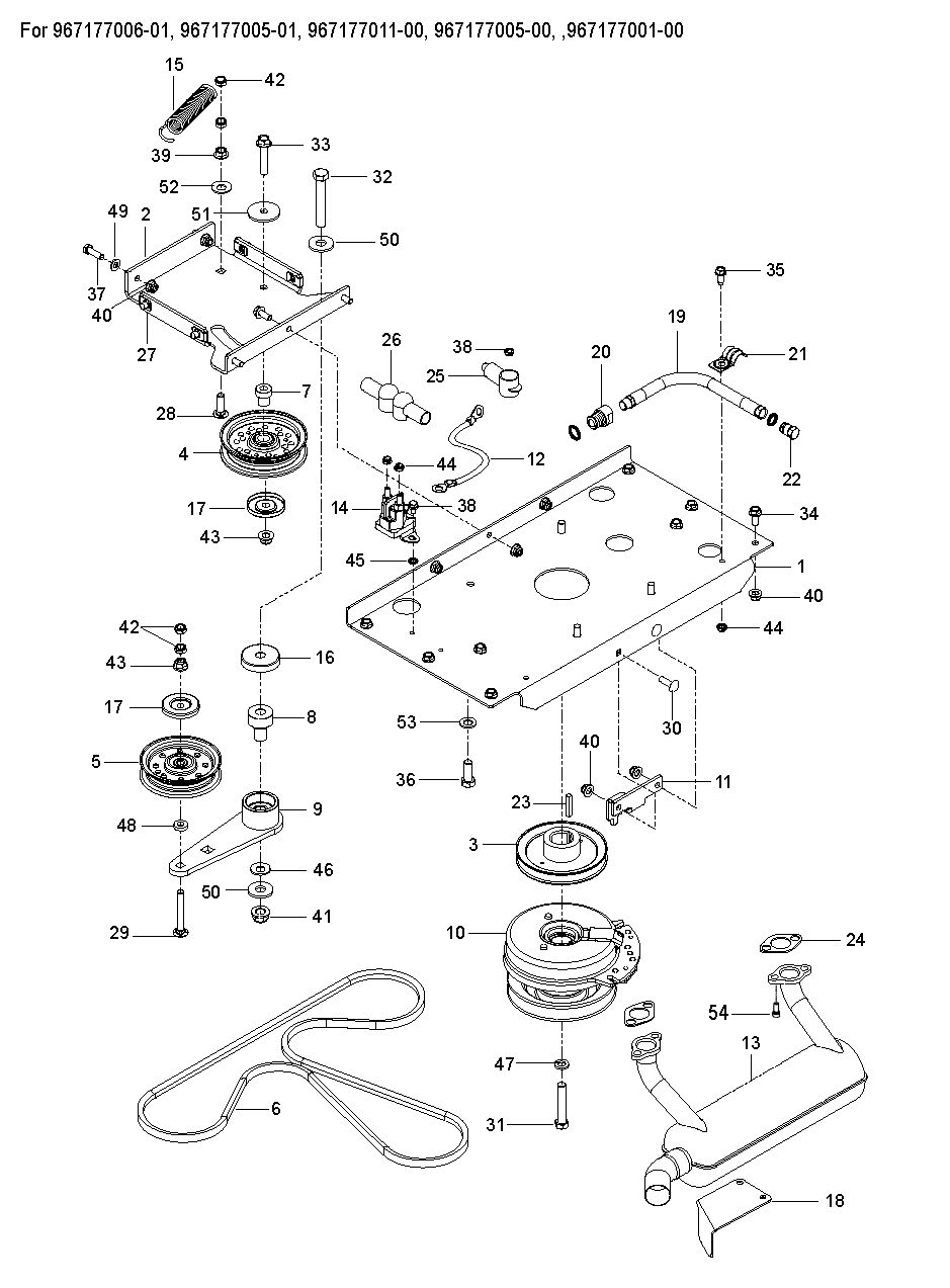 ENGINE MOUNTING, GUARDS & MUFFLER