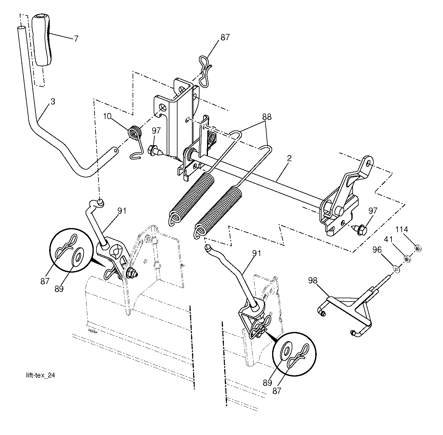 MOWER LIFT LEVER