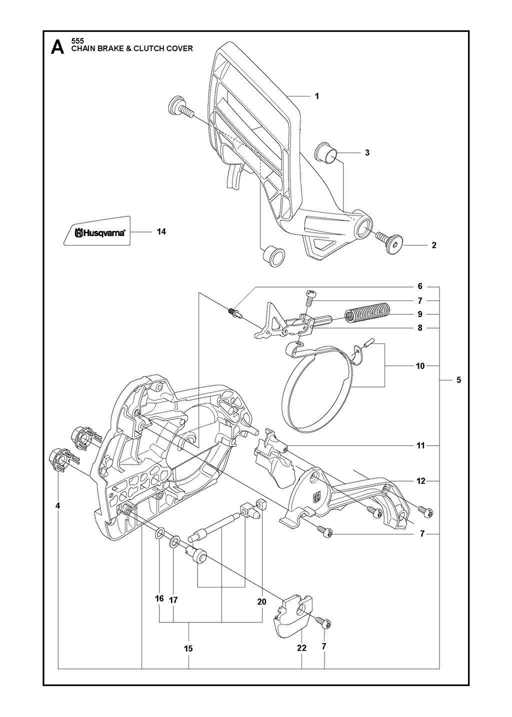 CHAIN BRAKE AND CLUTCH COVER