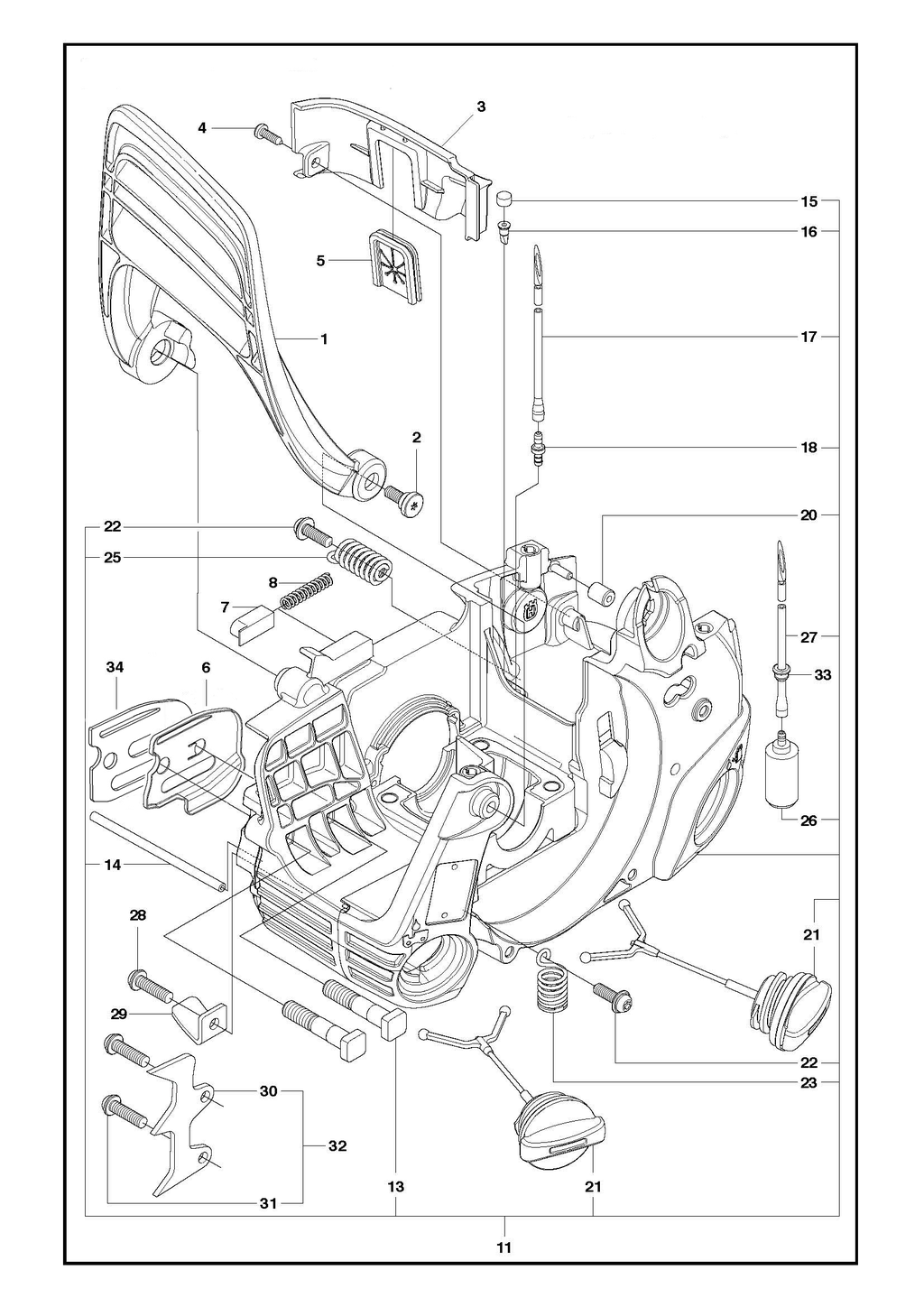FUEL TANK AND HANDLE