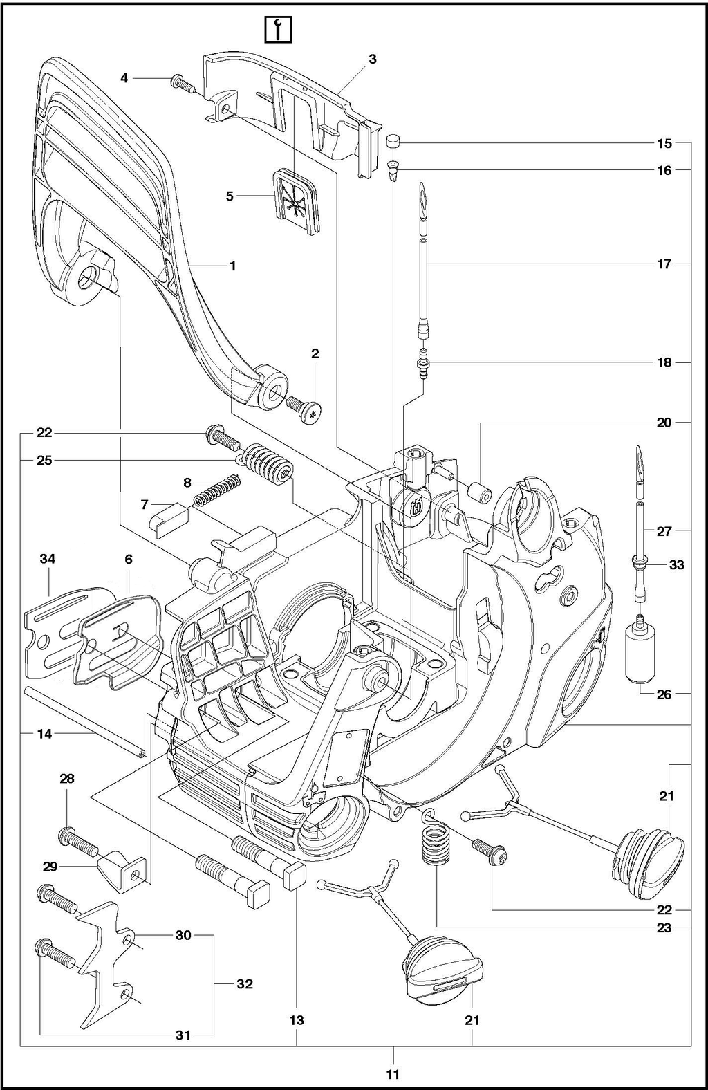 FUEL TANK AND HANDLE