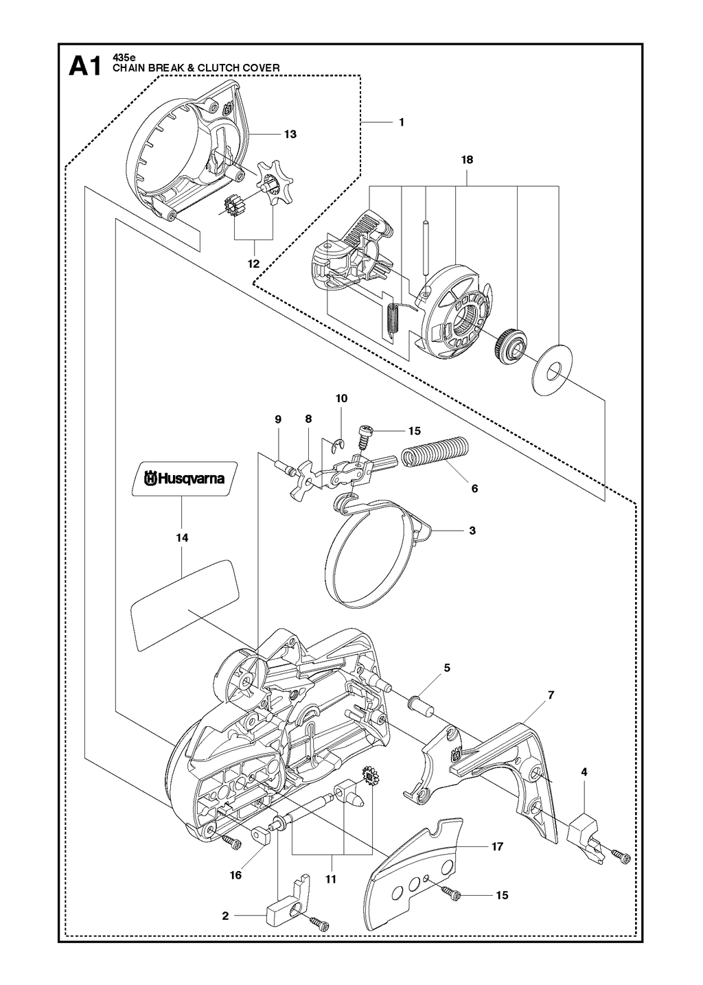CHAIN BRAKE AND CLUTCH COVER