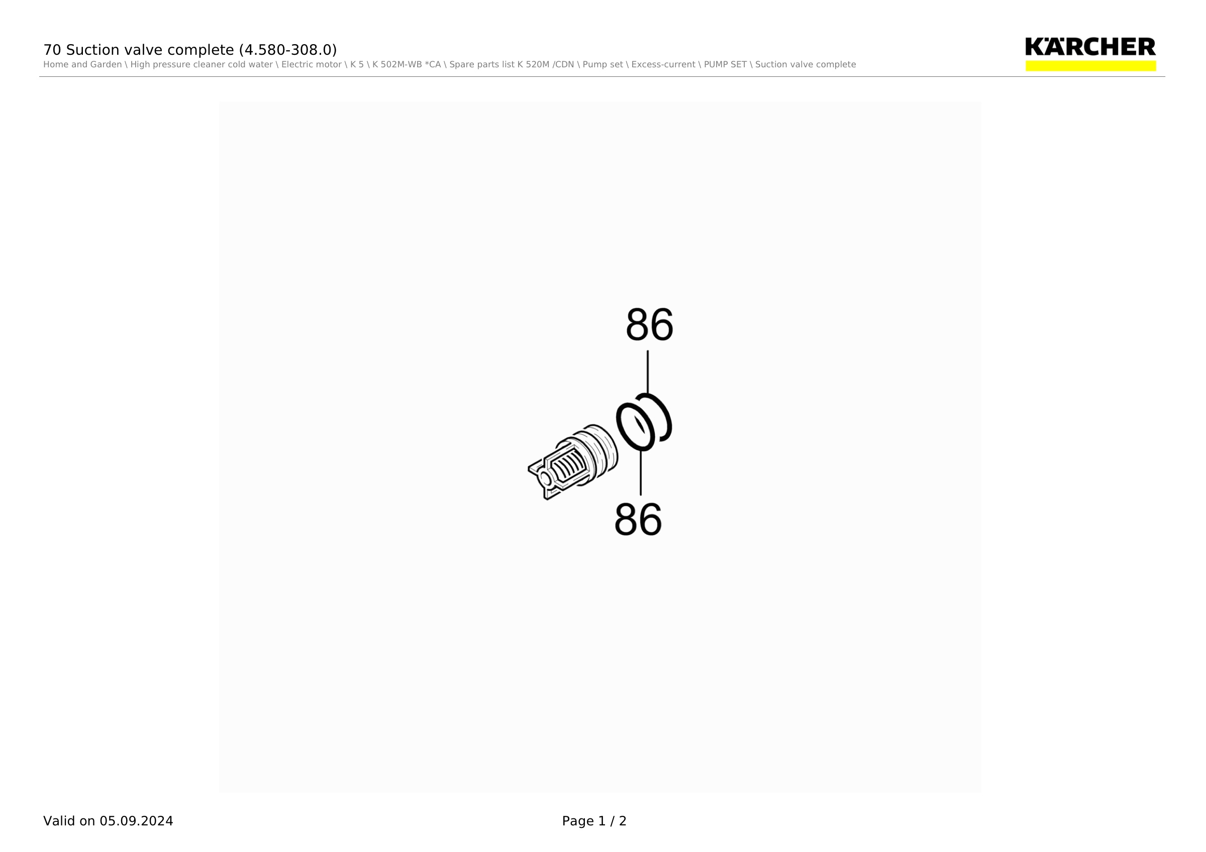70 Suction valve complete (4.580-308.0)