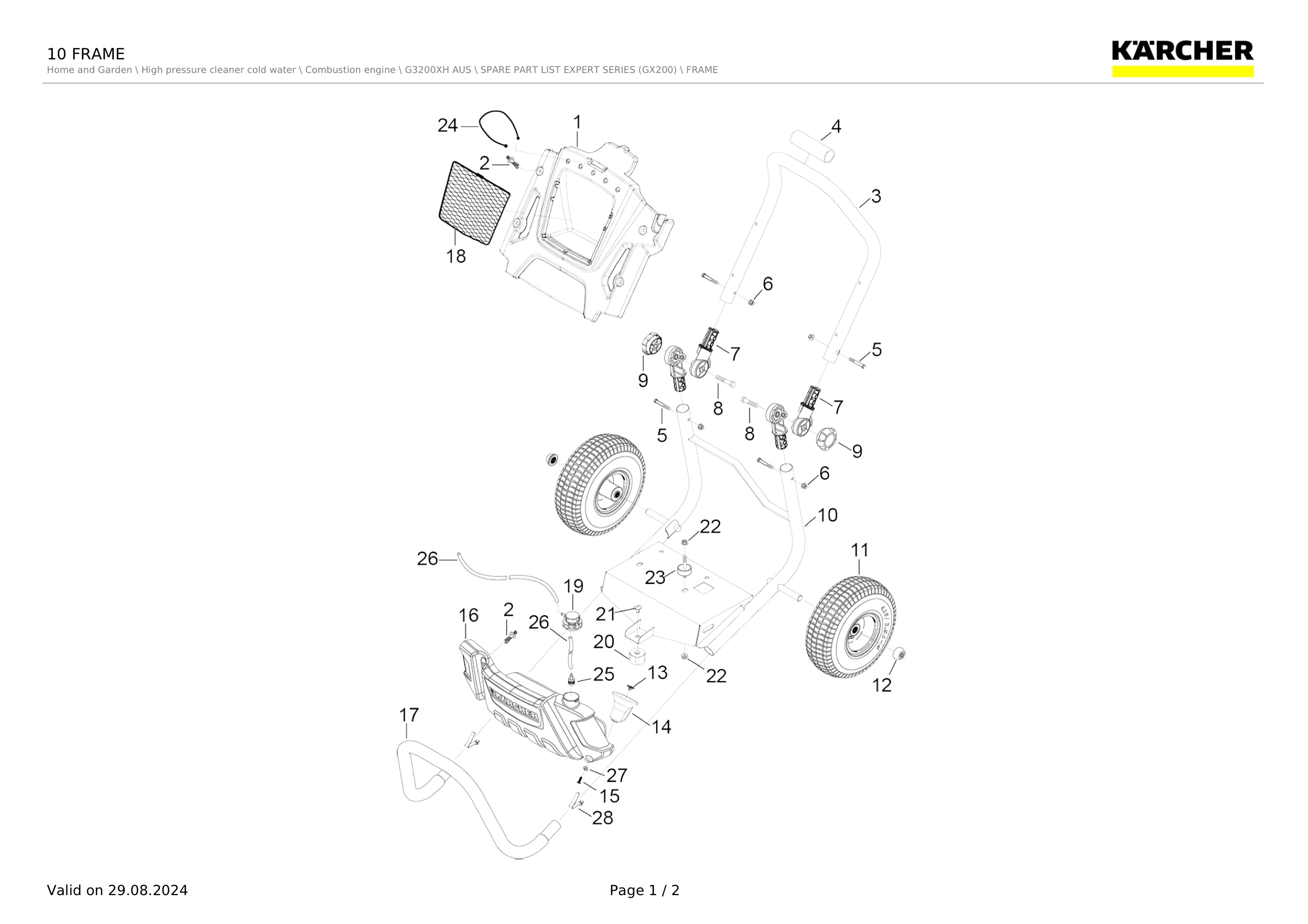 Karcher Pressure Washer G3200XH AUS (1.107-214.0) Spares