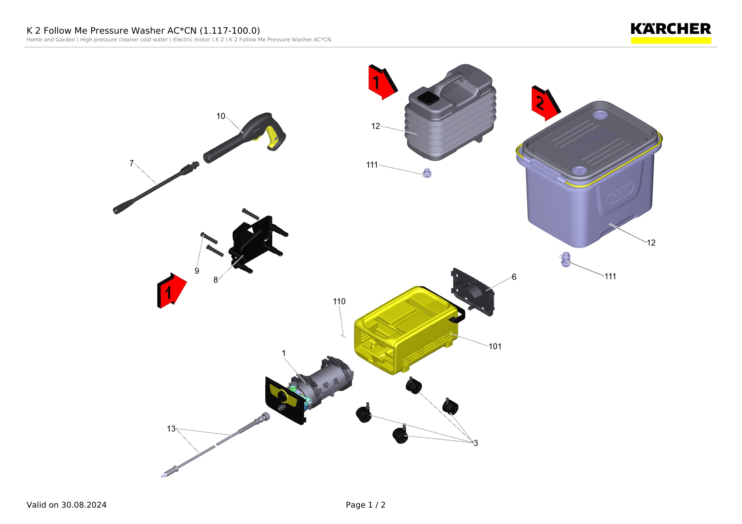 K 2 Follow Me Pressure Washer AC*CN (1.117-100.0)
