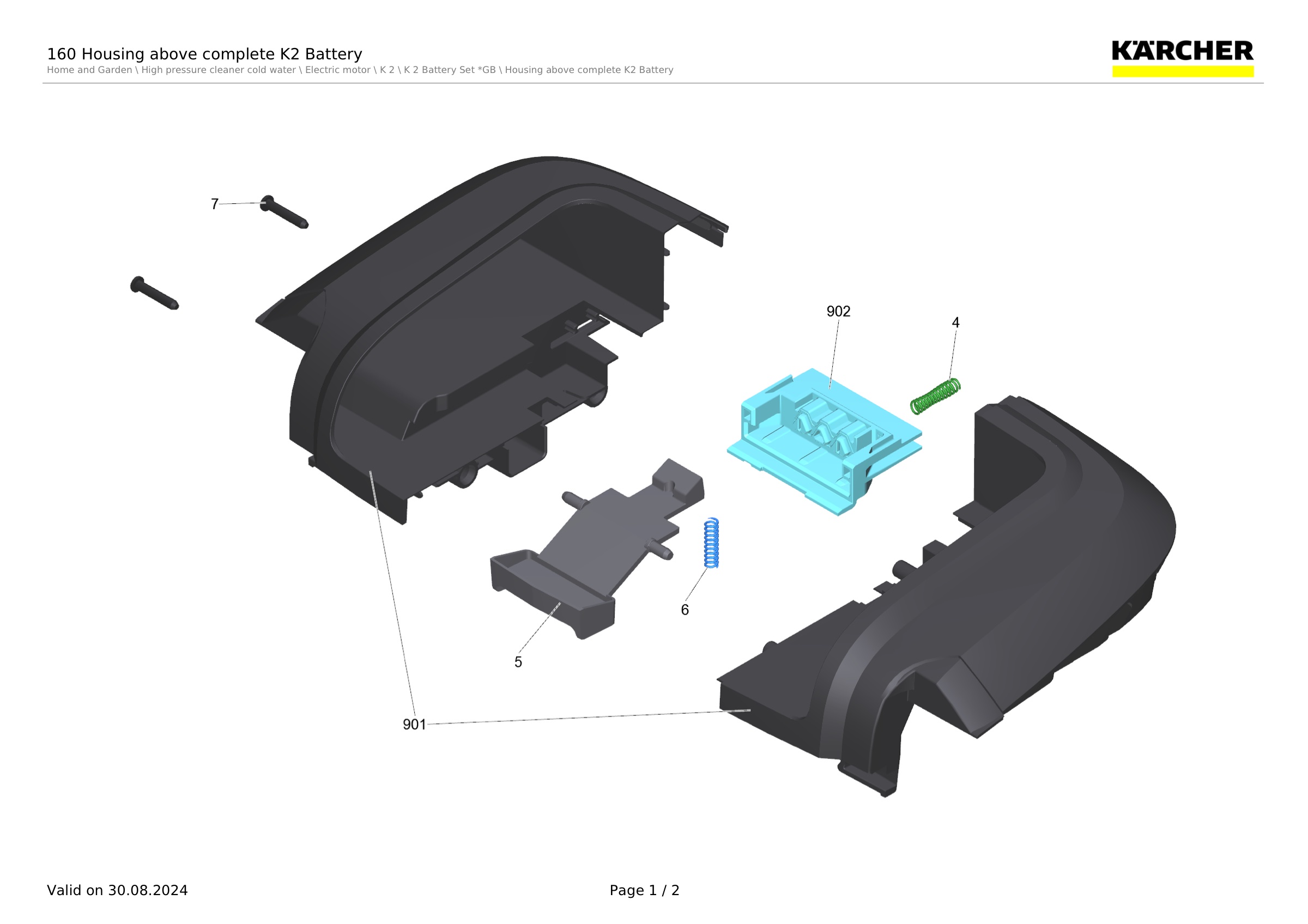160 Housing above complete K2 Battery