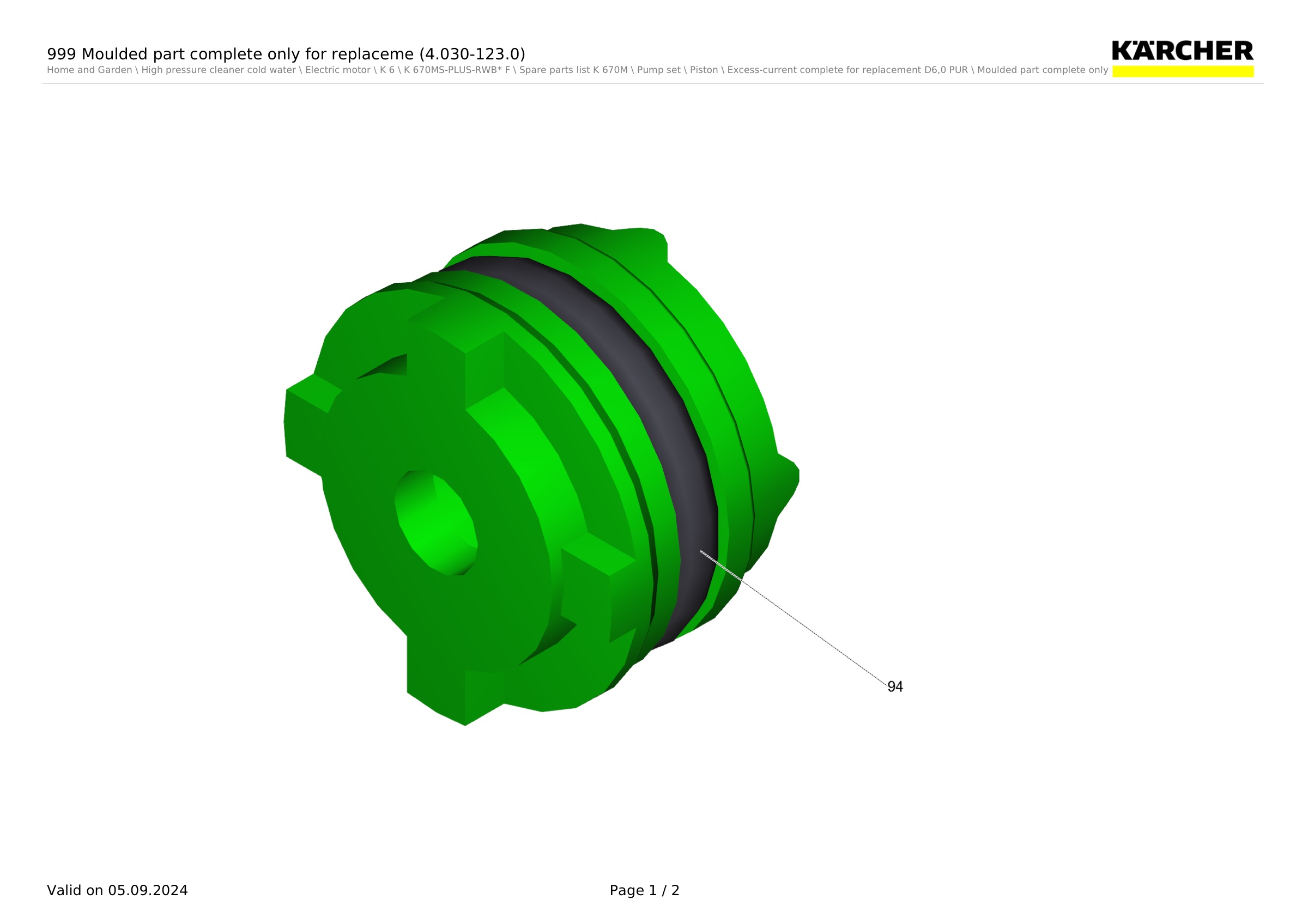999 Moulded part complete only for replaceme (4.030-123.0)