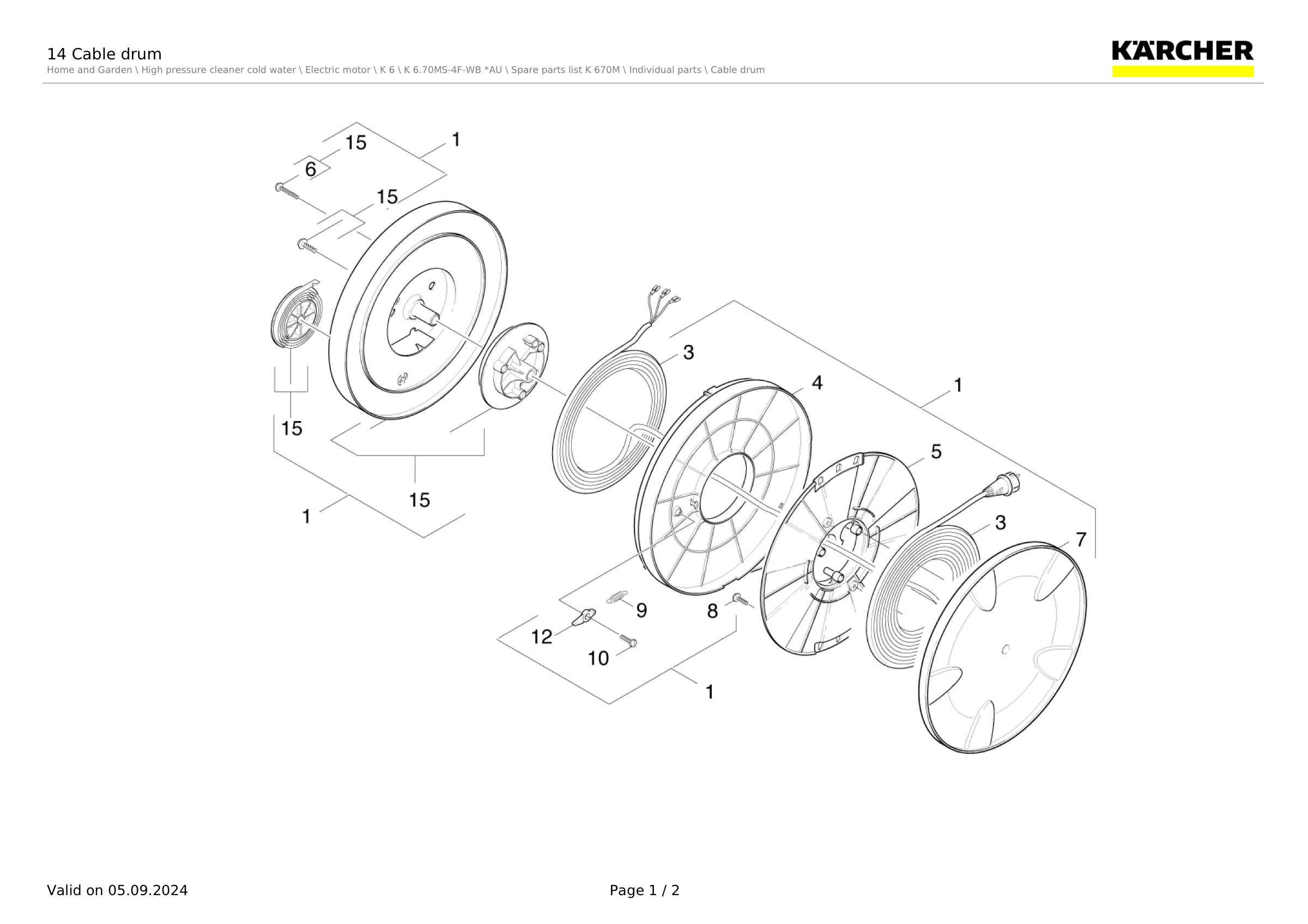 14 Cable drum