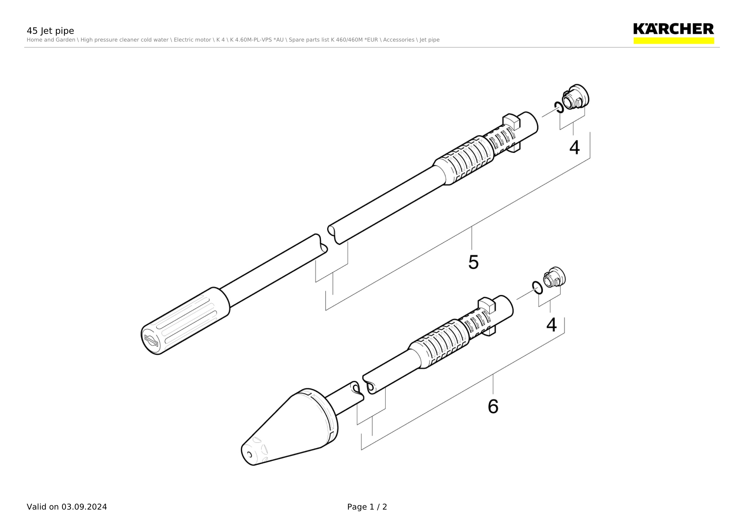 45 Jet pipe