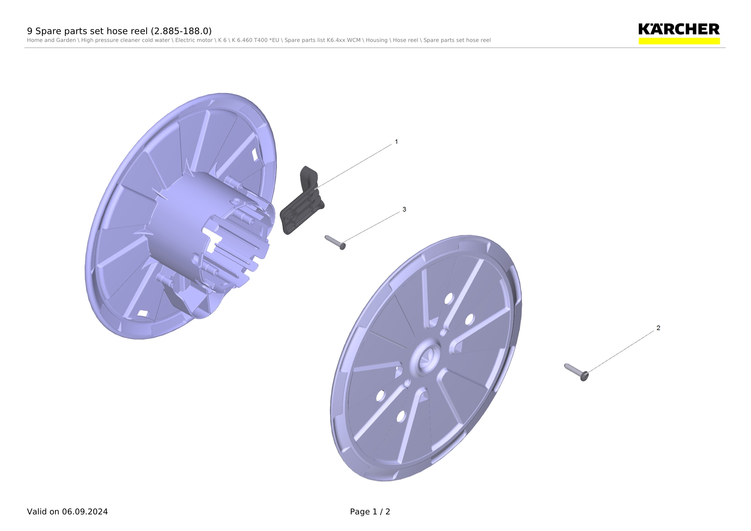 9 Spare parts set hose reel (2.885-188.0)