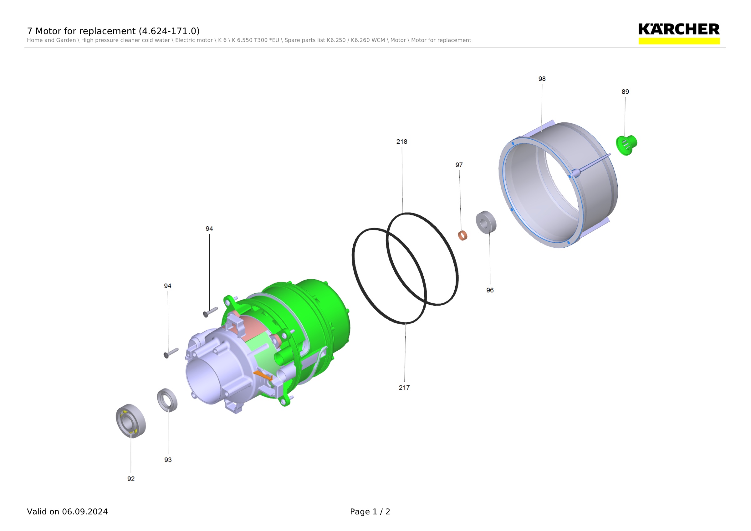 7 Motor for replacement (4.624-171.0)