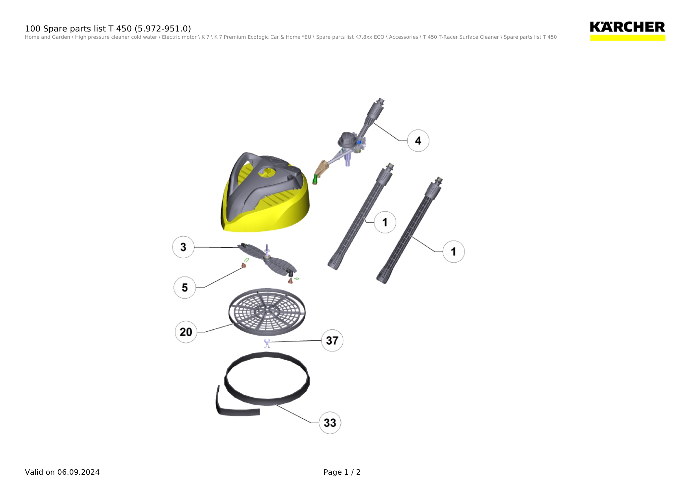 100 Spare parts list T 450 (5.972-951.0)
