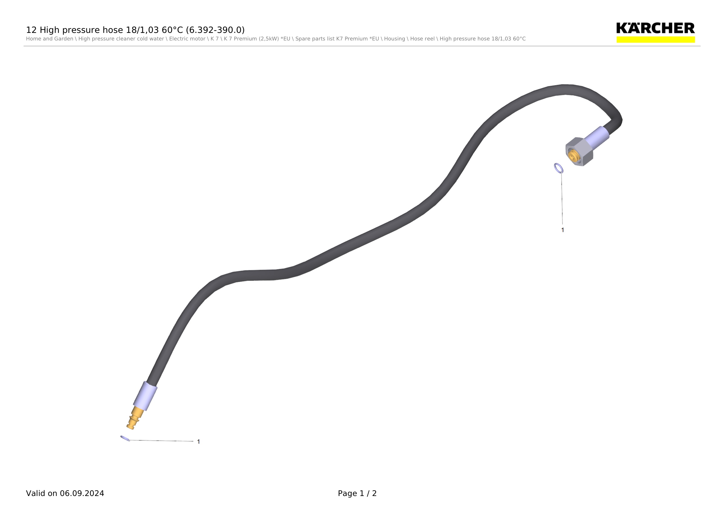 12 High pressure hose 18/1,03 60°C (6.392-390.0)