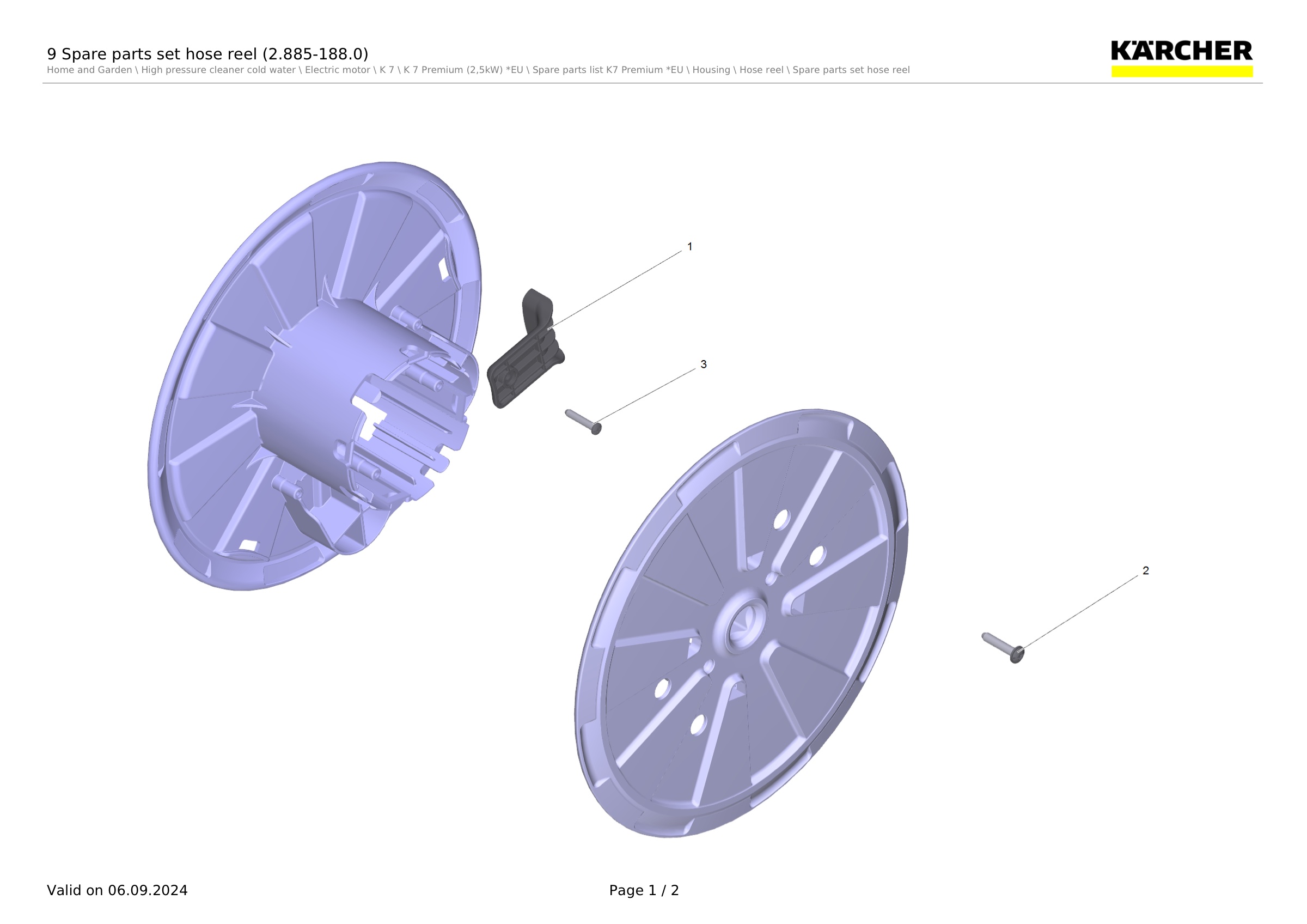9 Spare parts set hose reel (2.885-188.0)
