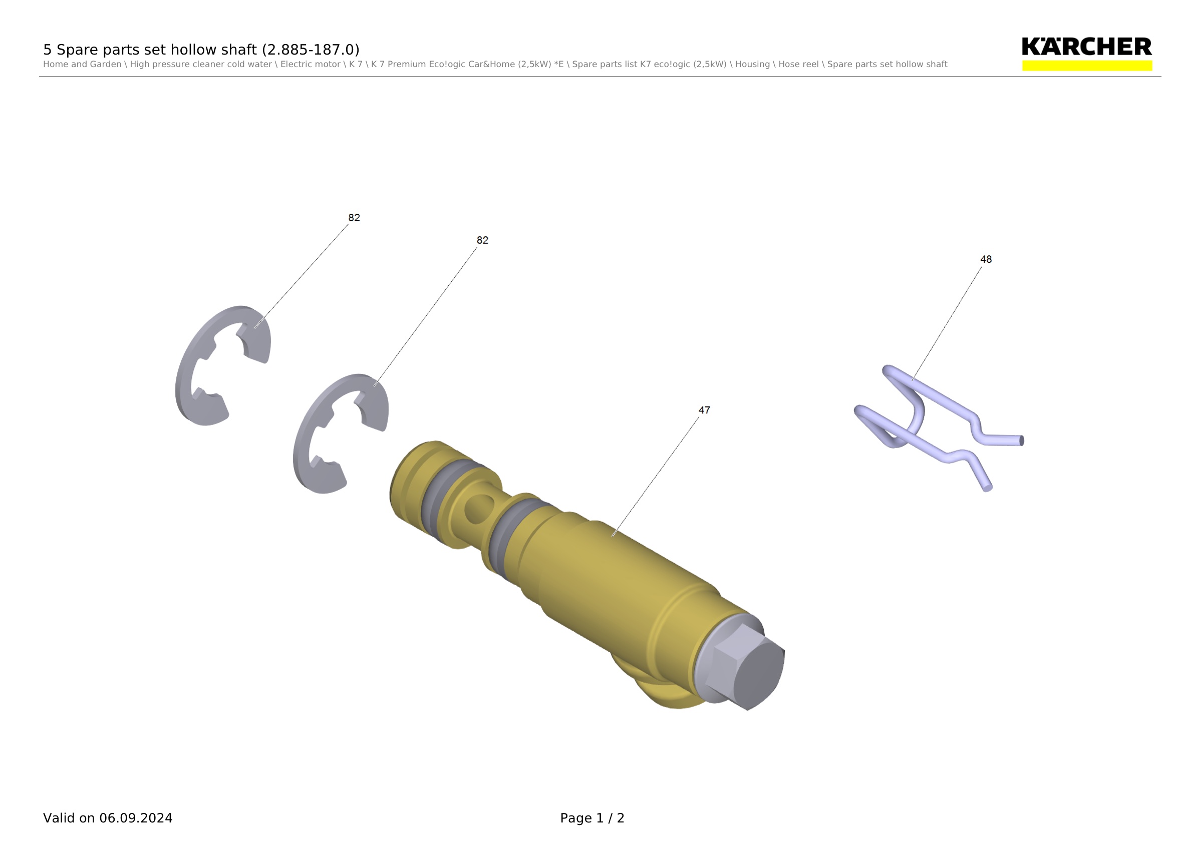 5 Spare parts set hollow shaft (2.885-187.0)