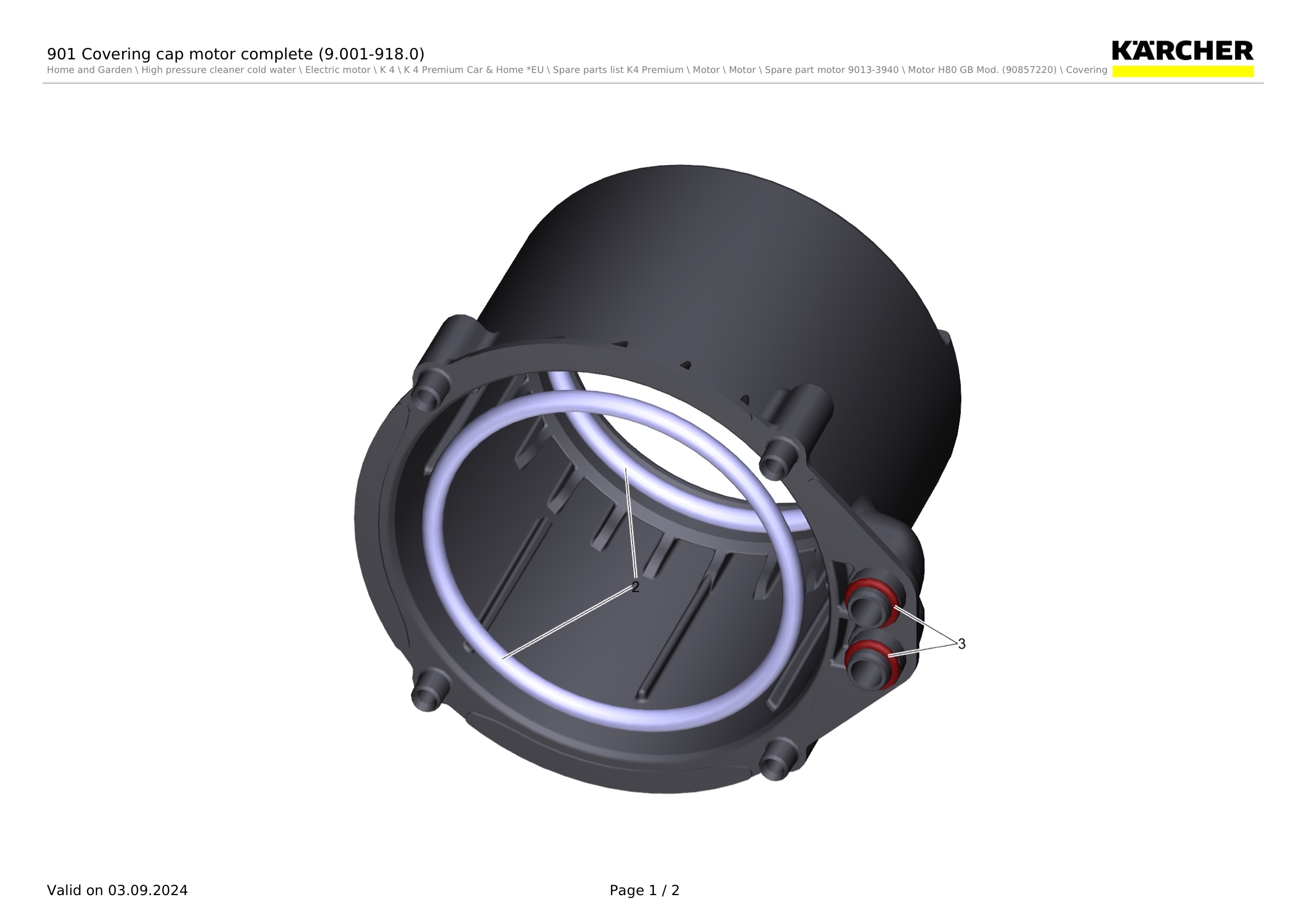 901 Covering cap motor complete (9.001-918.0)