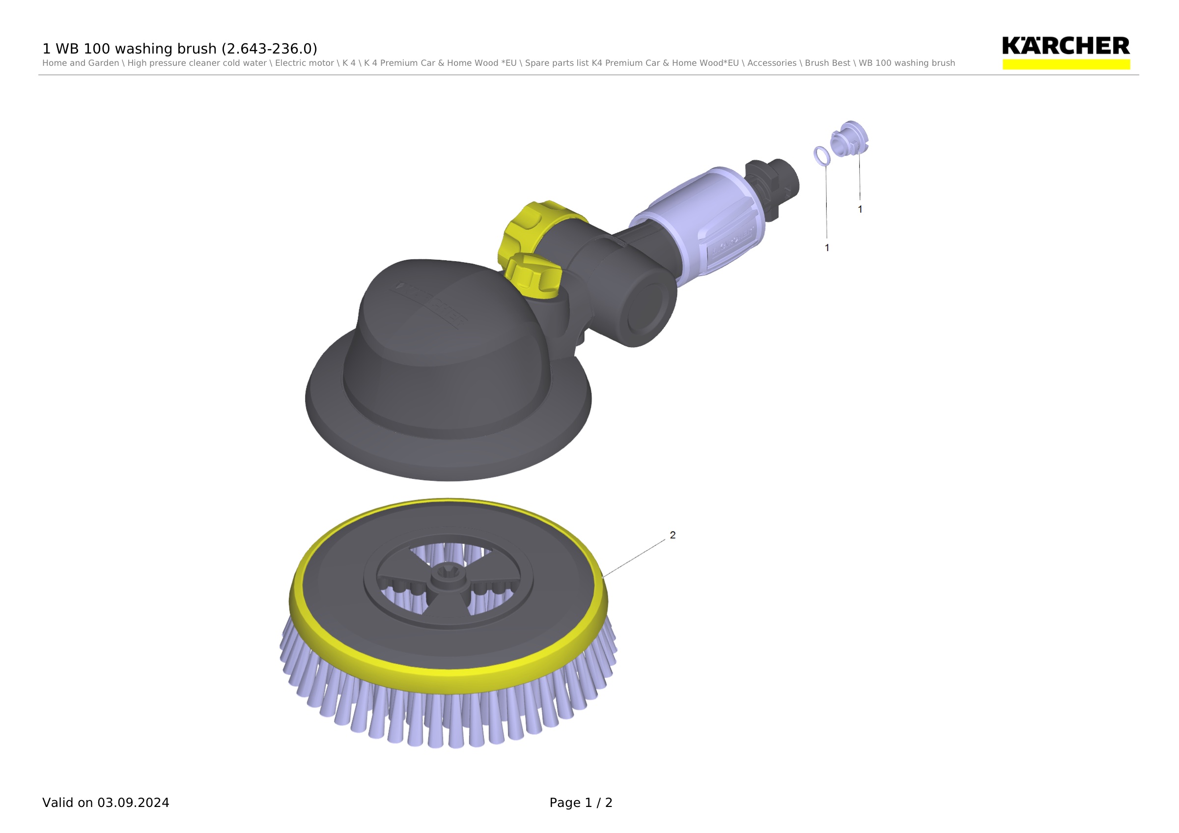 1 WB 100 washing brush (2.643-236.0)
