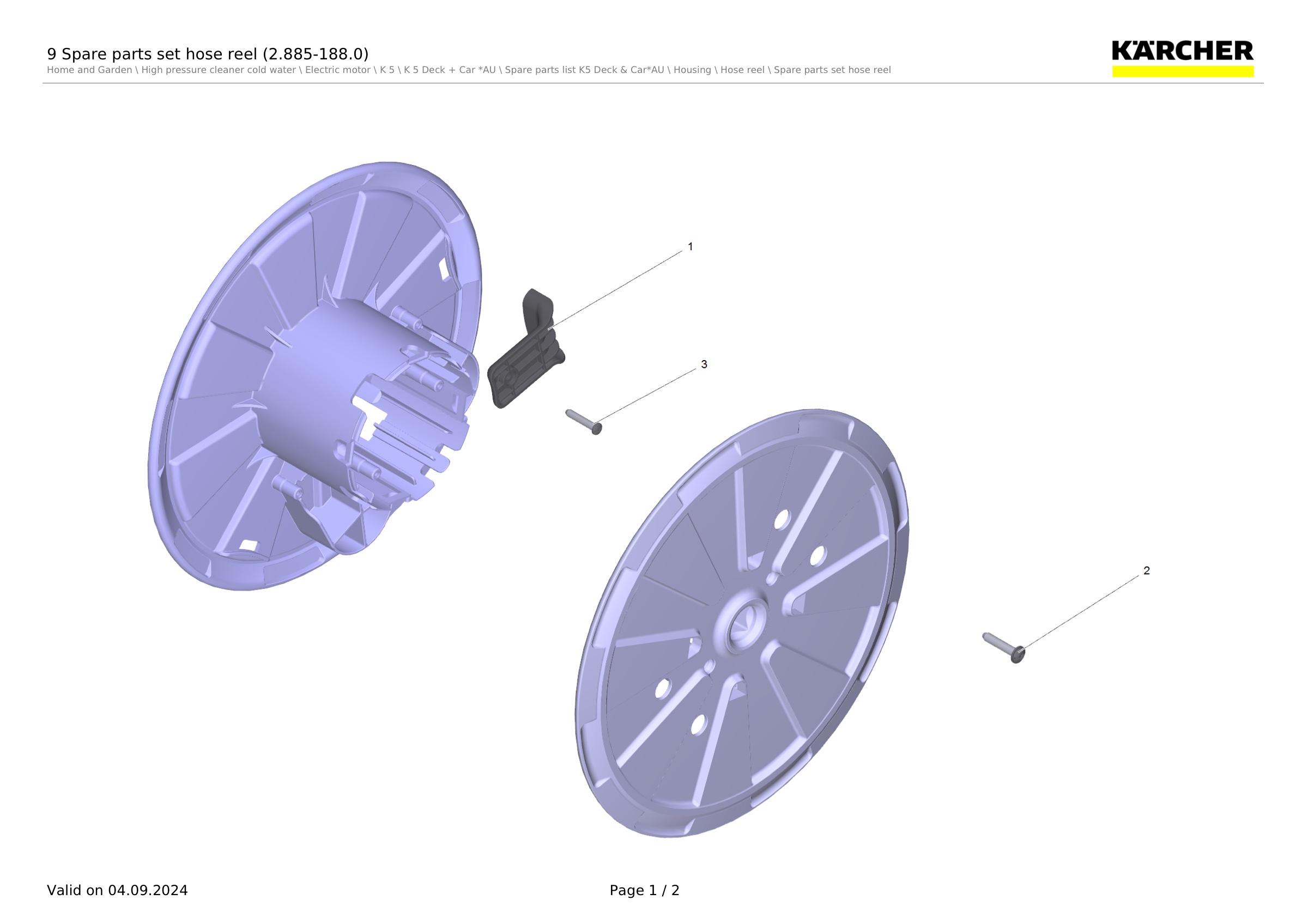 9 Spare parts set hose reel (2.885-188.0)