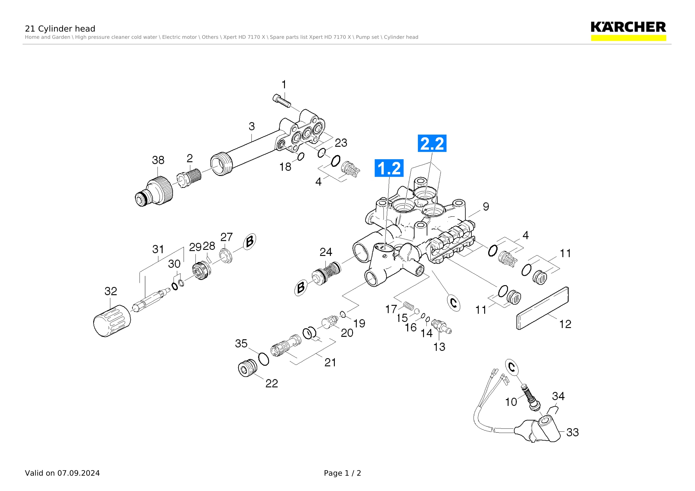 Karcher Pressure Washer XPERT HD7170 X (1.214-125.0) Spares