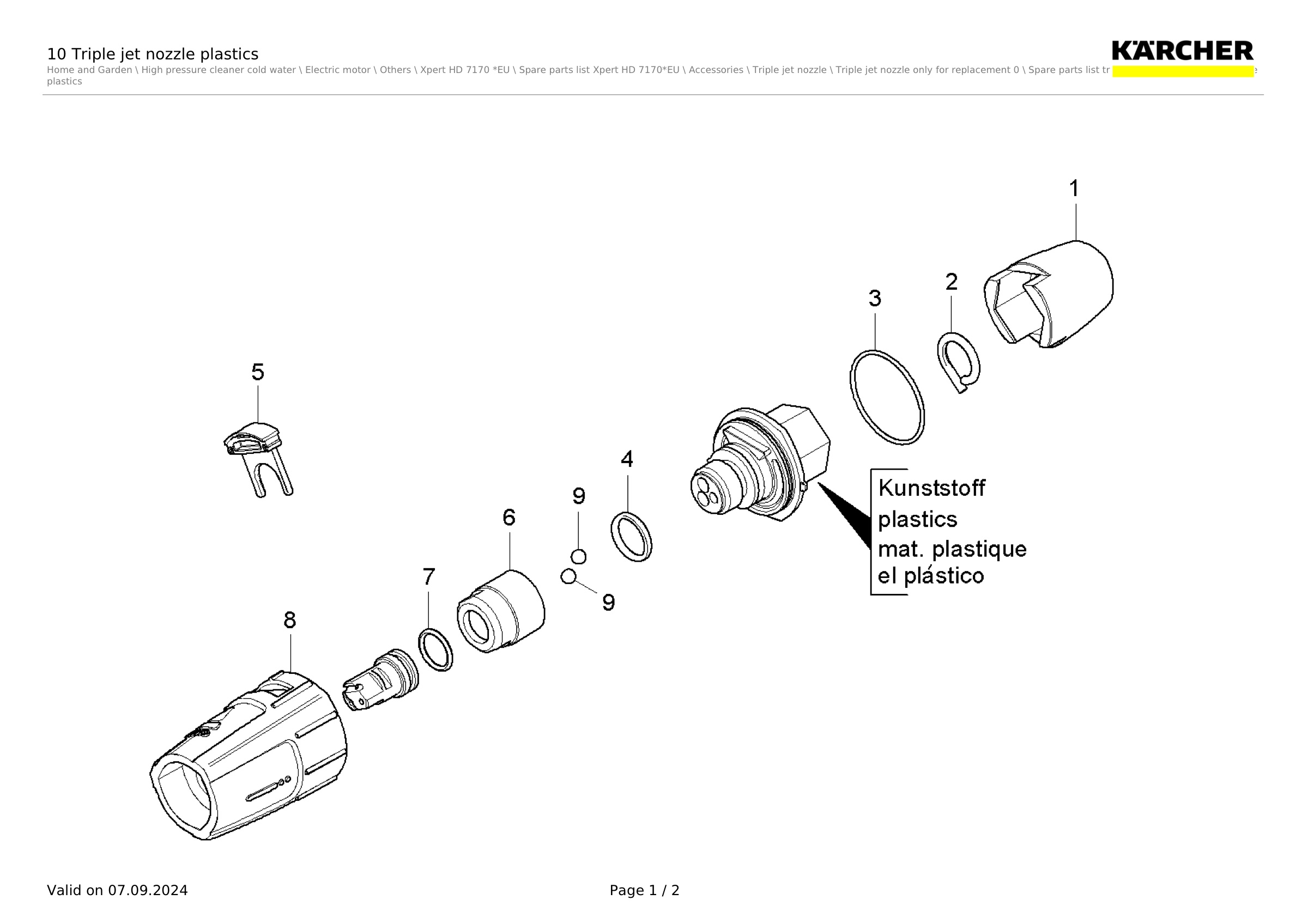 10 Triple jet nozzle plastics