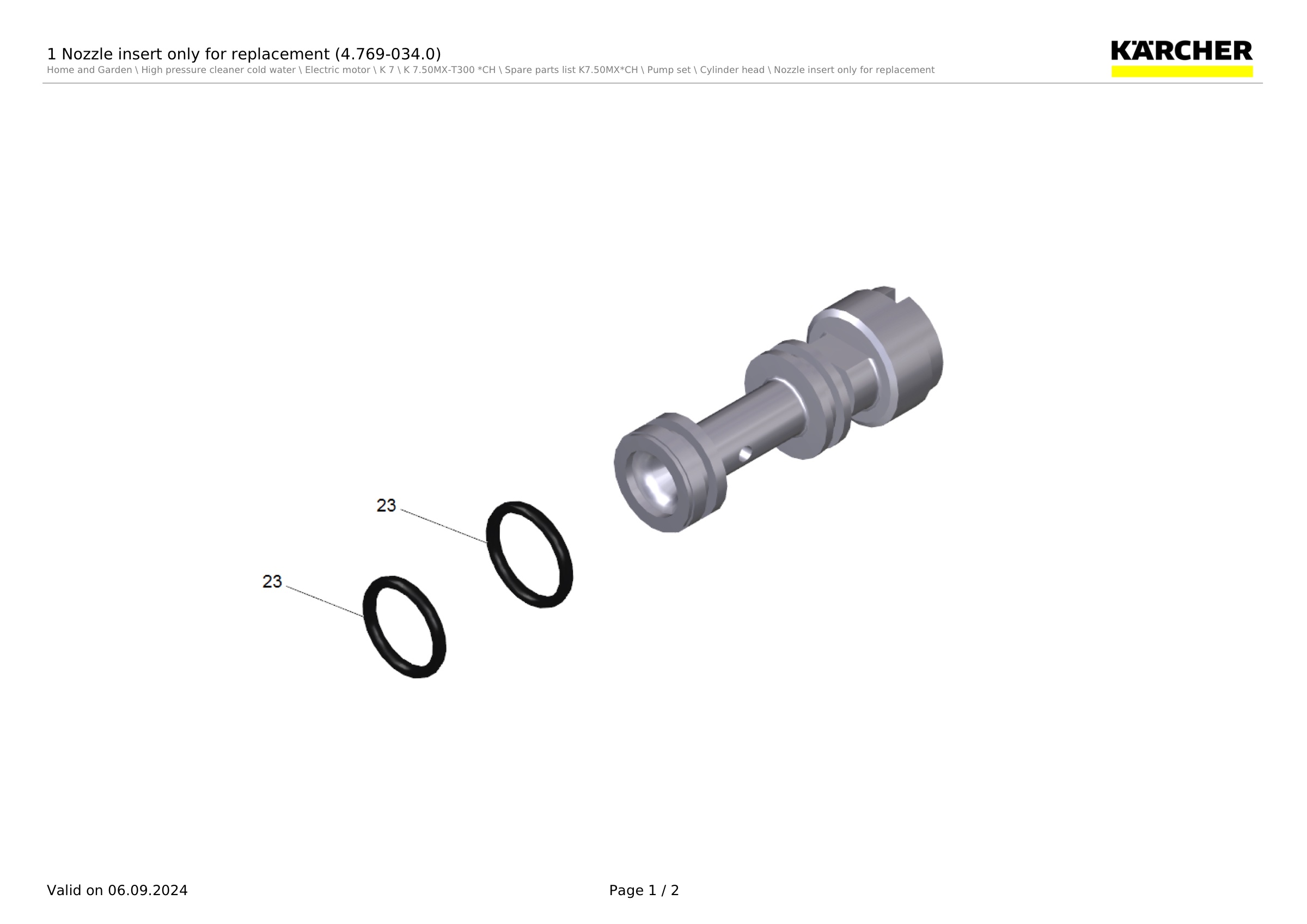 1 Nozzle insert only for replacement (4.769-034.0)