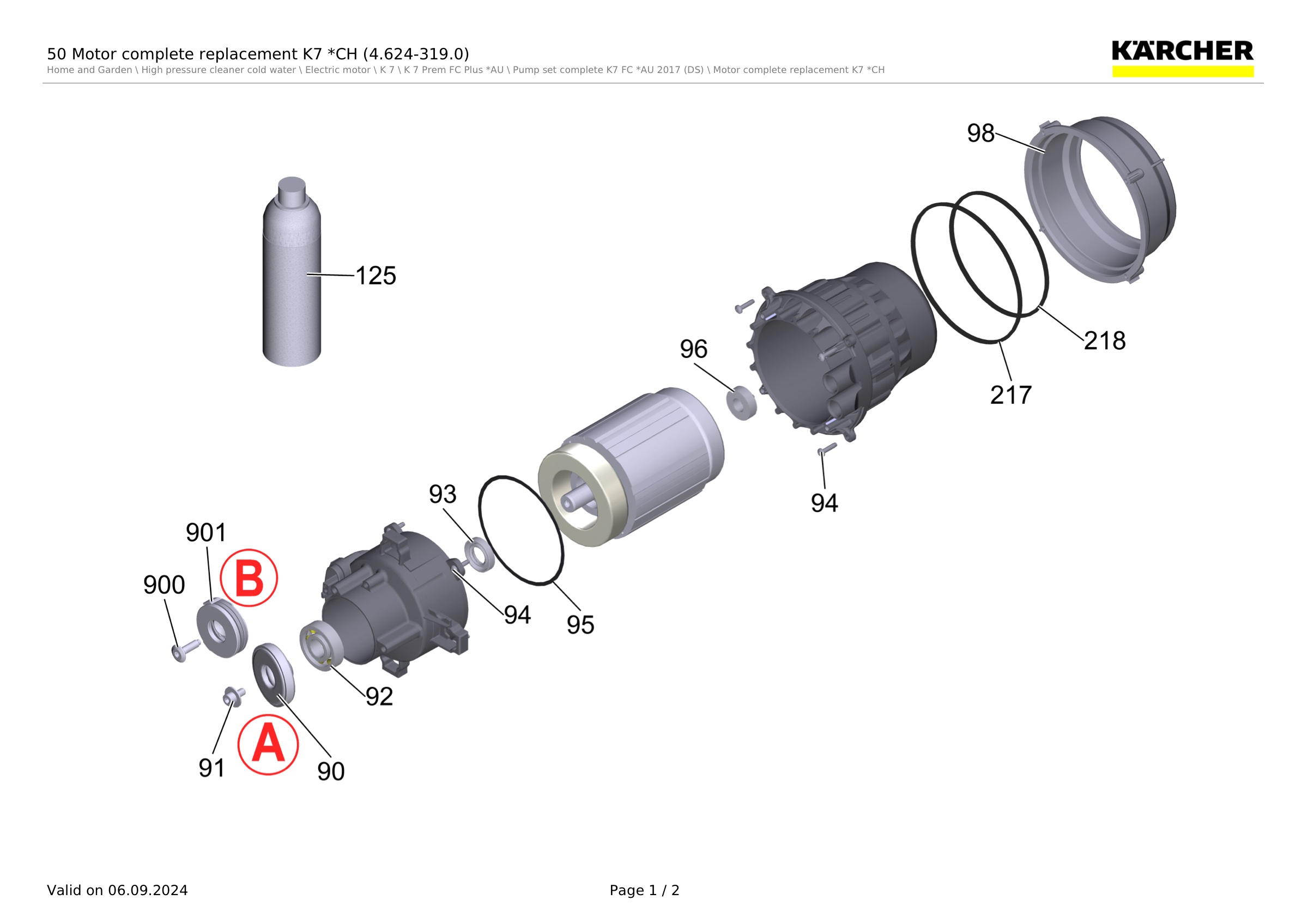 50 Motor complete replacement K7 *CH (4.624-319.0)