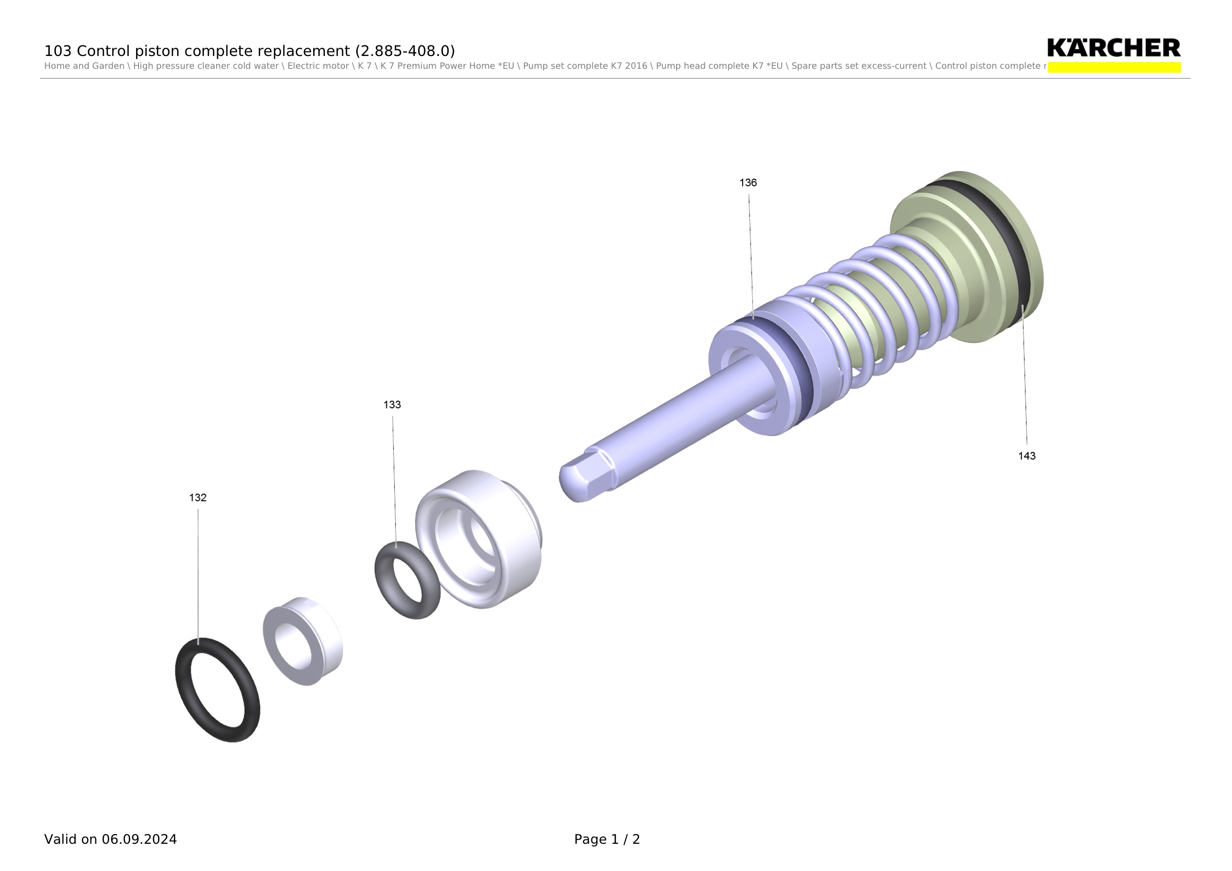 103 Control piston complete replacement (2.885-408.0)