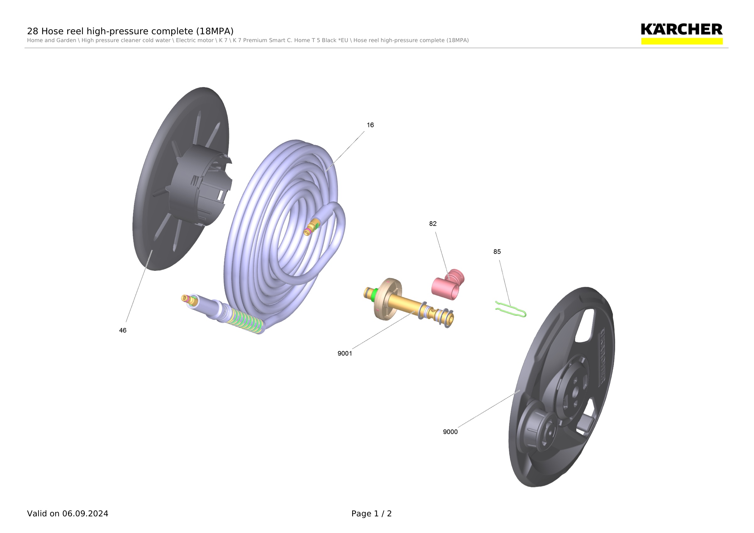 28 Hose reel high-pressure complete (18MPA)