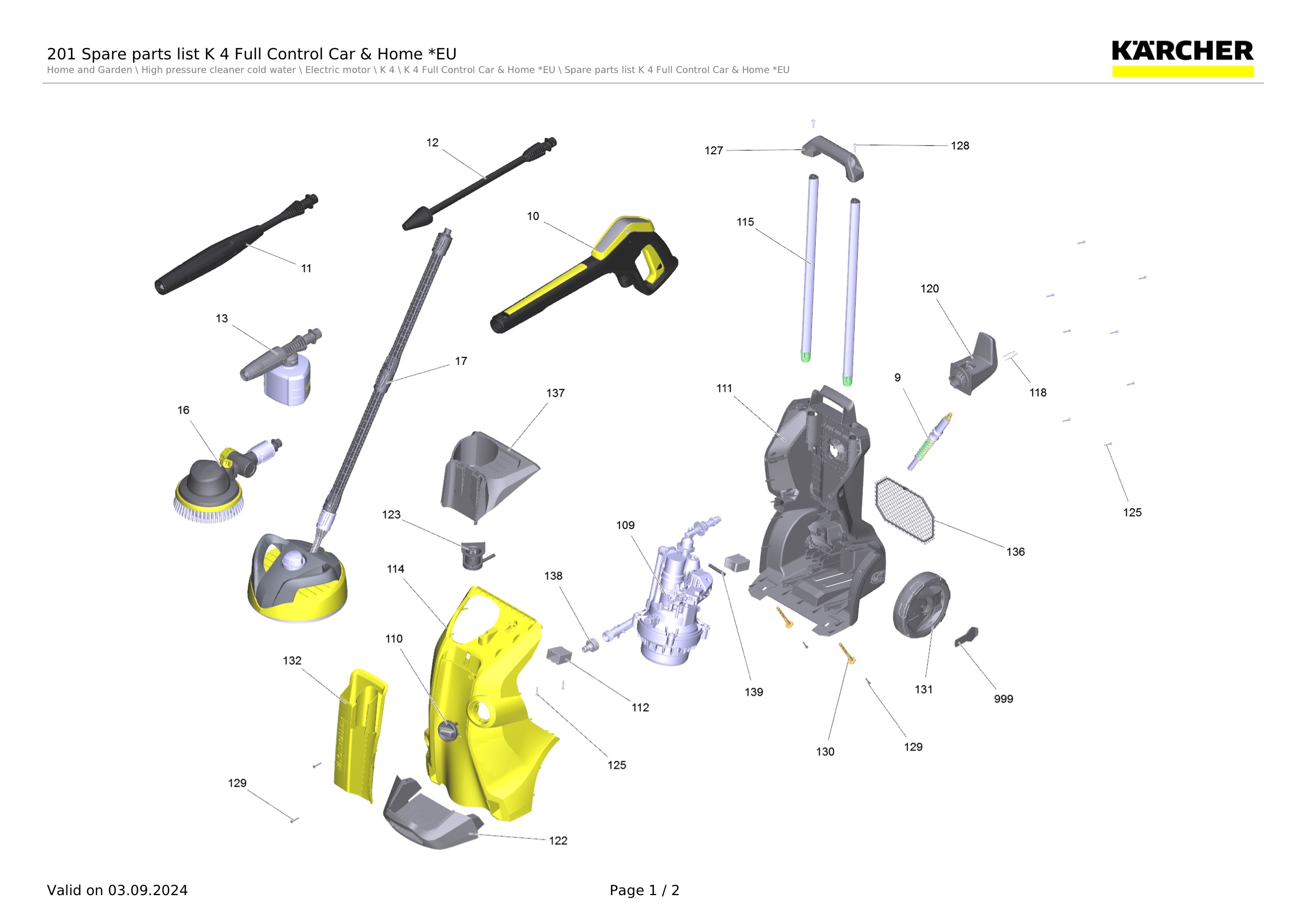 201 Spare parts list K 4 Full Control Car & Home *EU