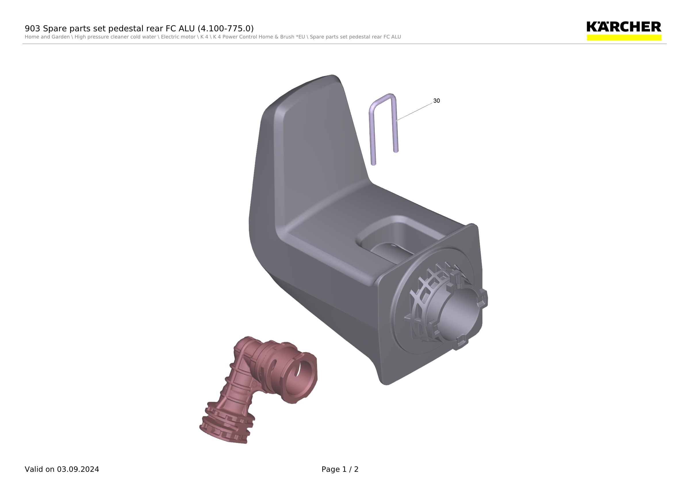 903 Spare parts set pedestal rear FC ALU (4.100-775.0)