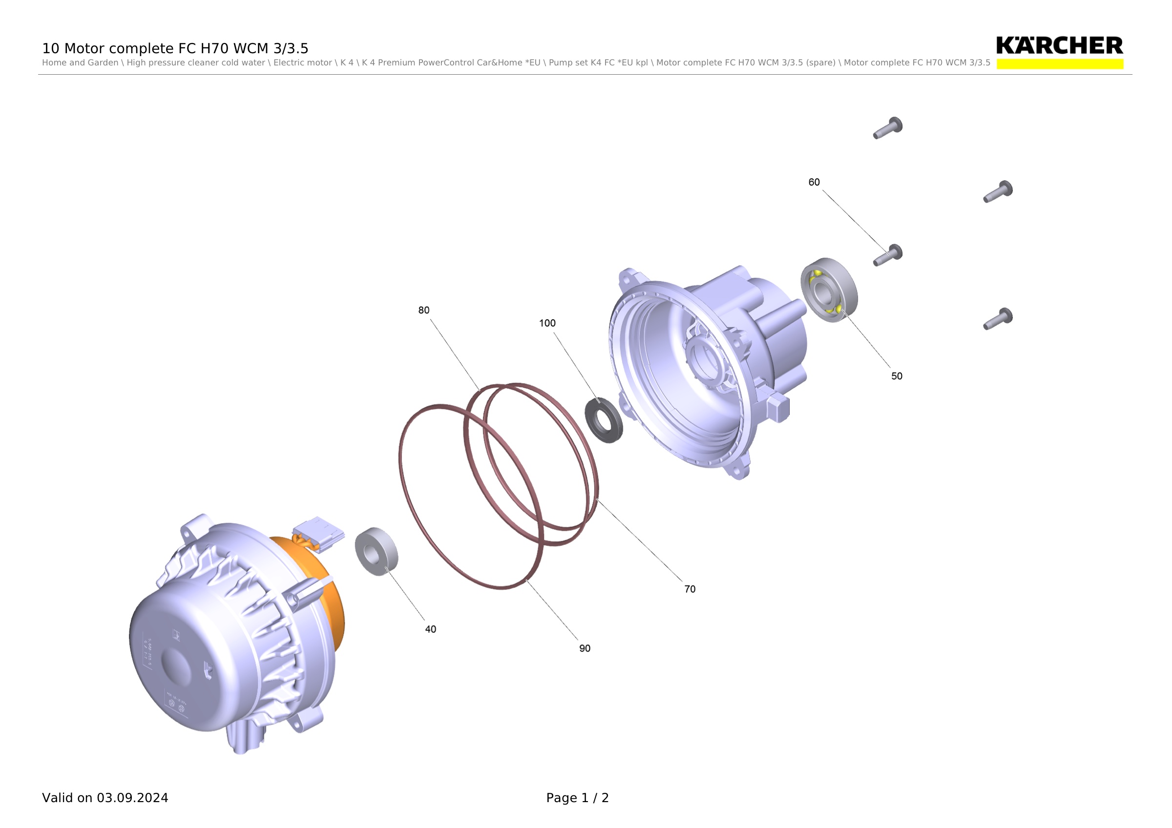 10 Motor complete FC H70 WCM 3/3.5