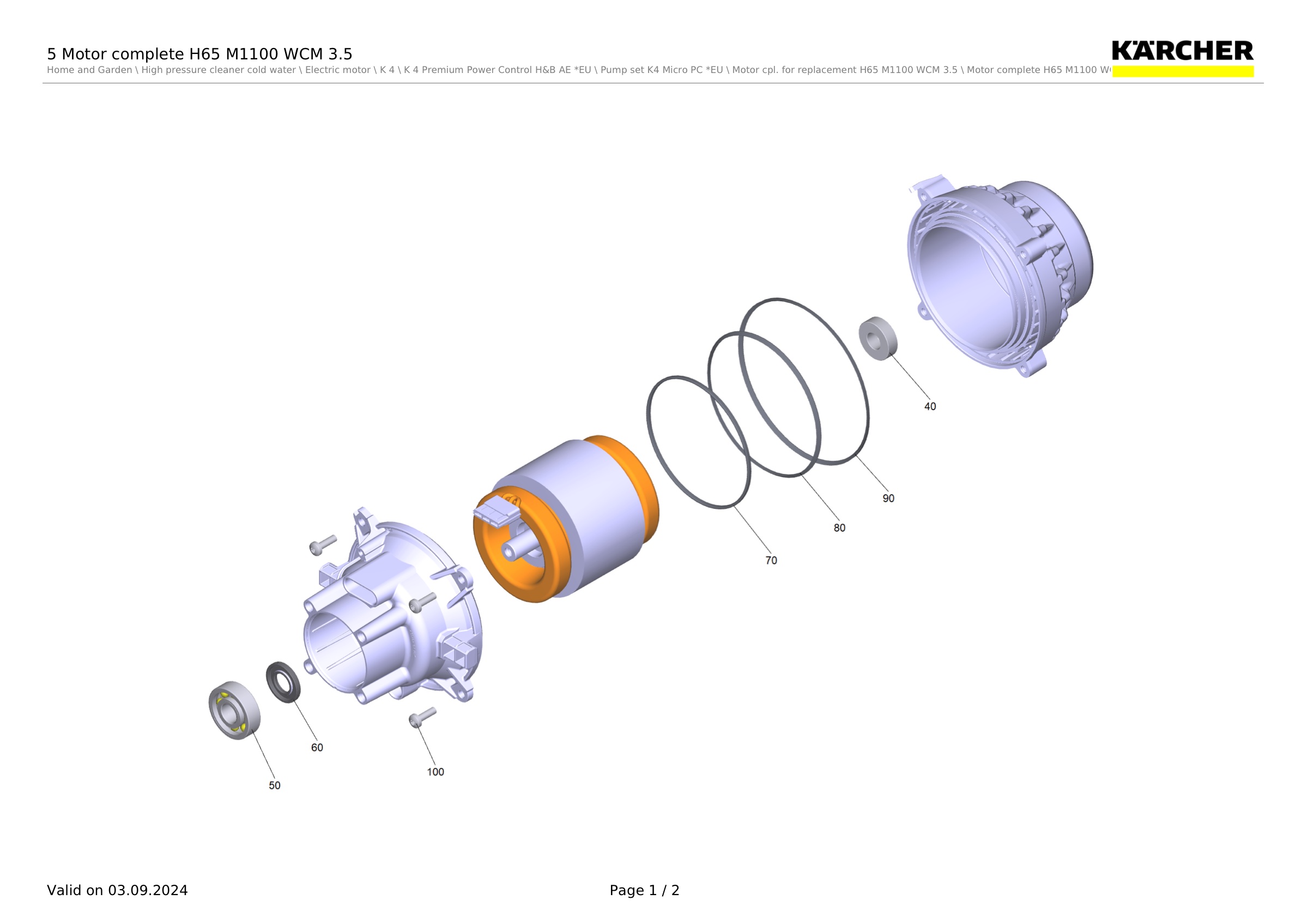 5 Motor complete H65 M1100 WCM 3.5