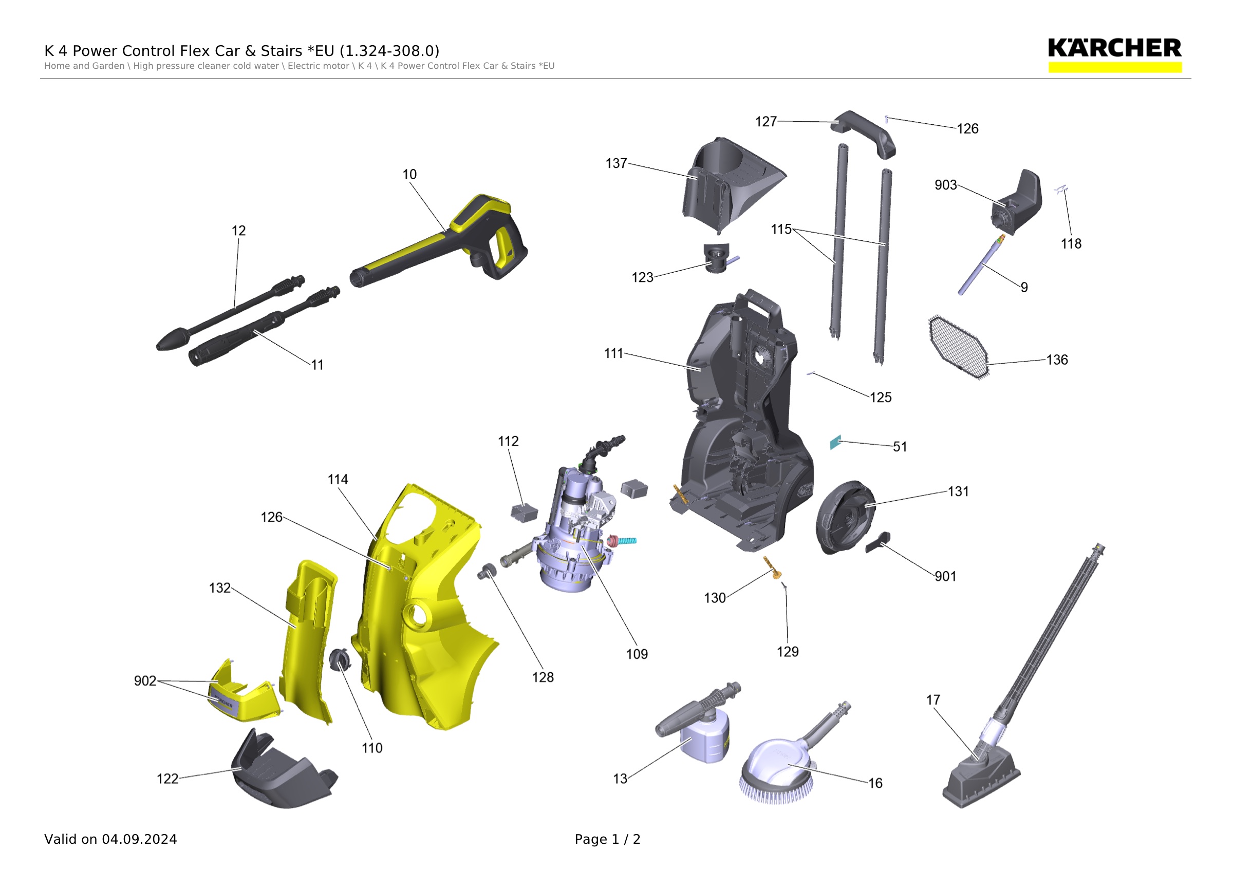 K 4 Power Control Flex Car & Stairs *EU (1.324-308.0)