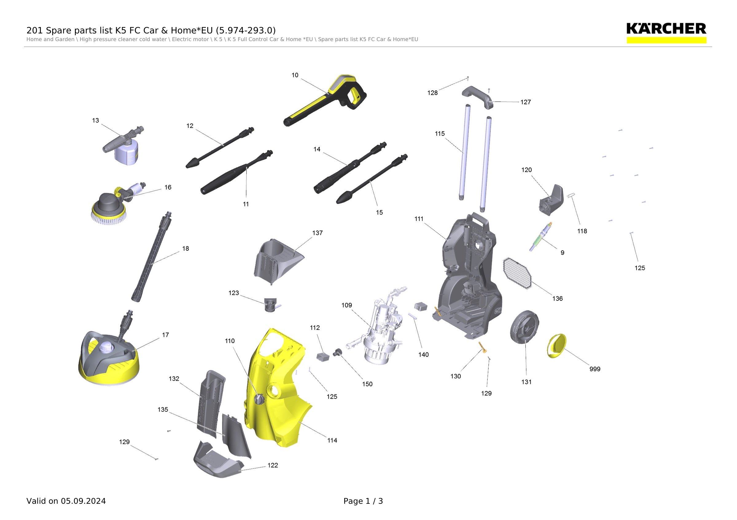 201 Spare parts list K5 FC Car & Home*EU (5.974-293.0)