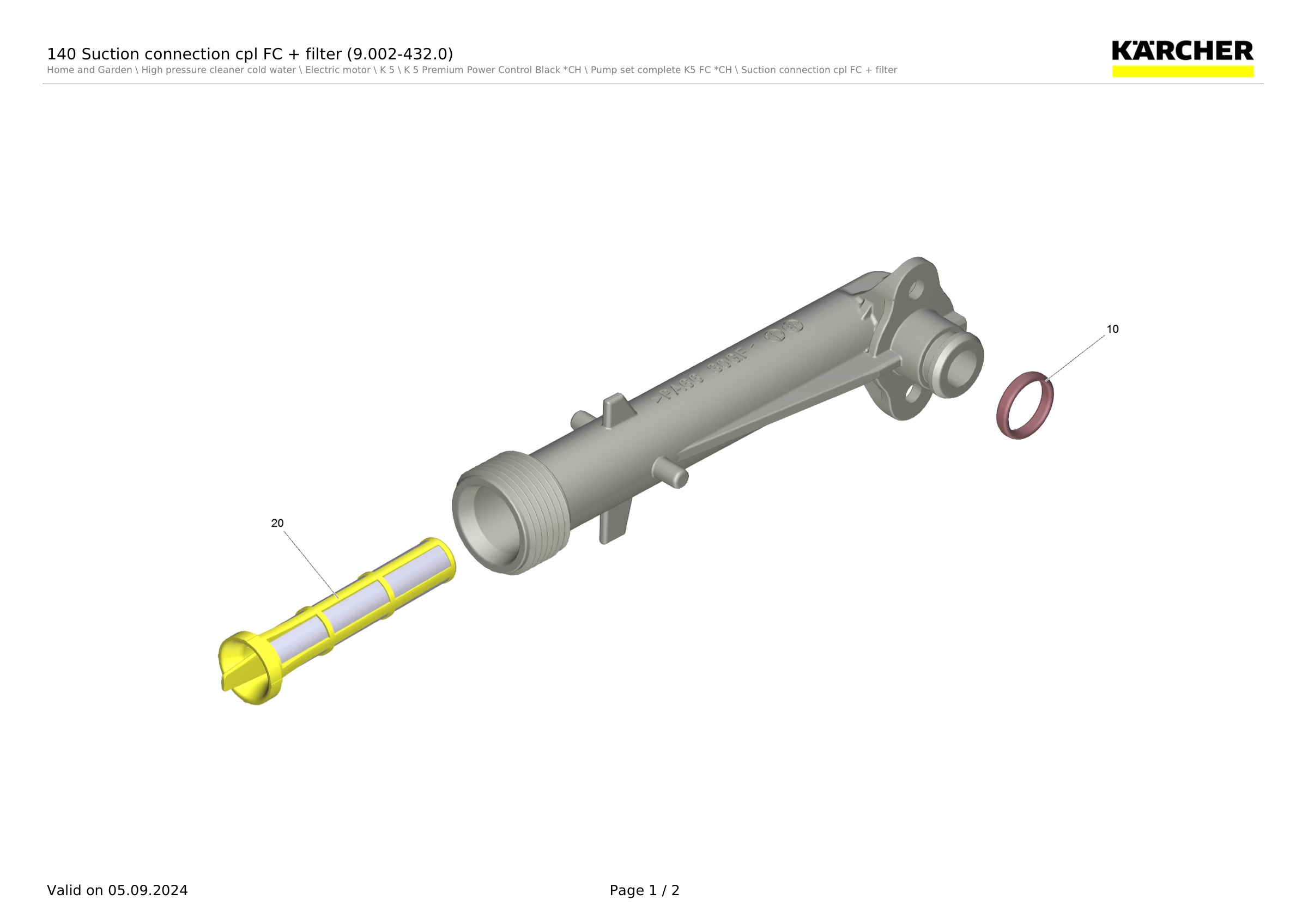 140 Suction connection cpl FC + filter (9.002-432.0)