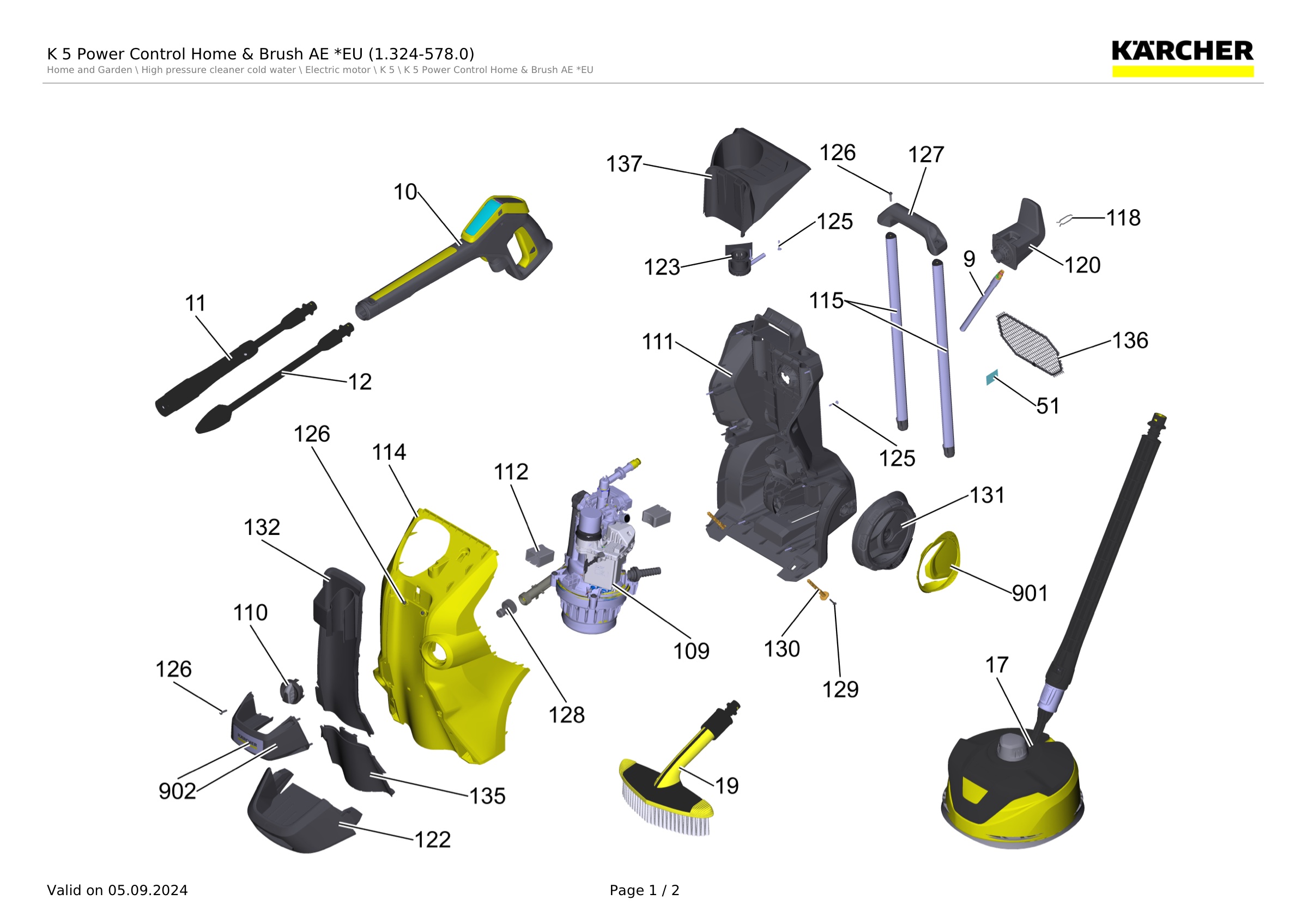 K 5 Power Control Home & Brush AE *EU (1.324-578.0)