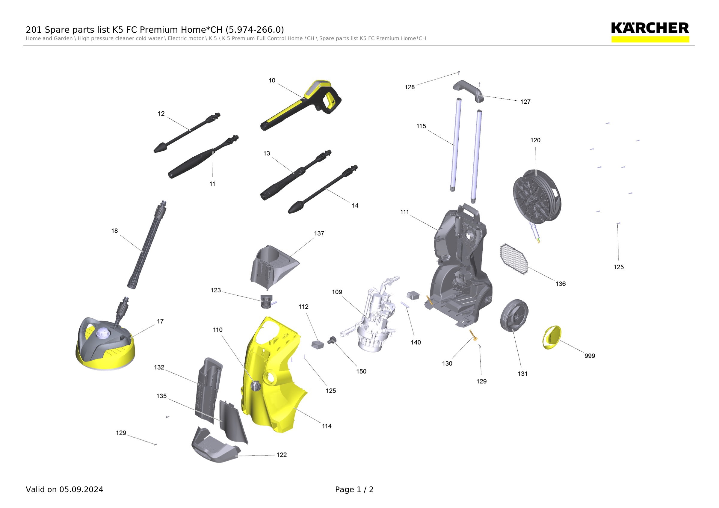 201 Spare parts list K5 FC Premium Home*CH (5.974-266.0)