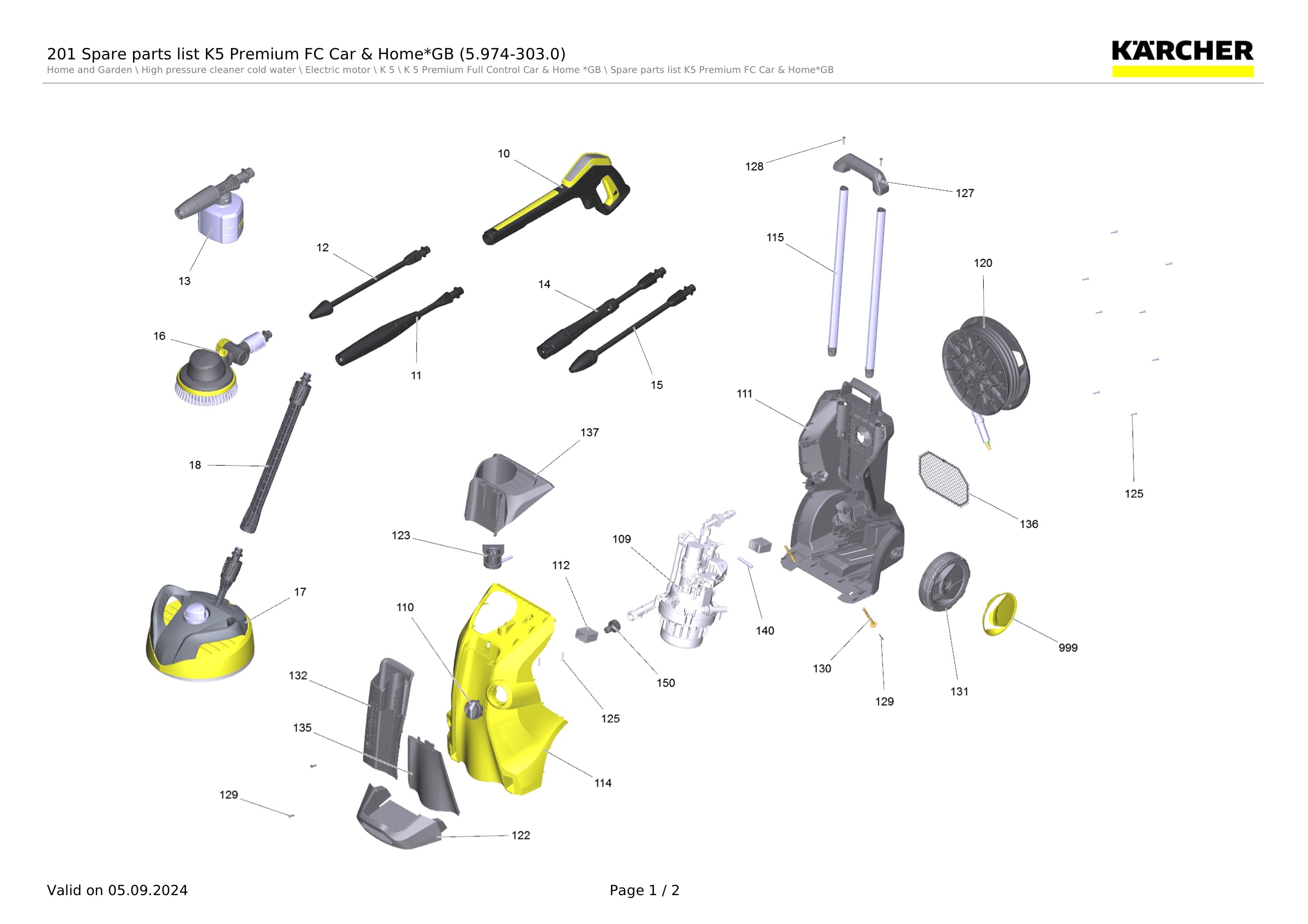 201 Spare parts list K5 Premium FC Car & Home*GB (5.974-303.0)